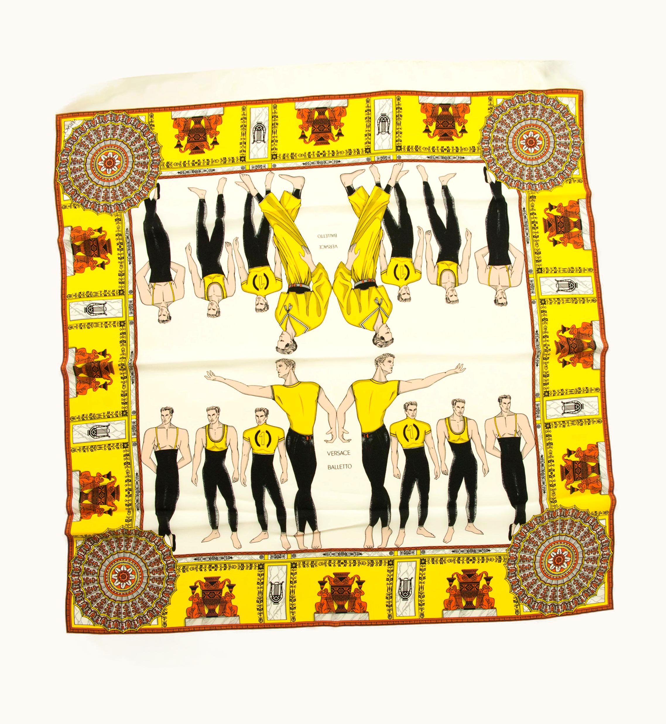 Versace Balletto Printed Silk Square Scarf
