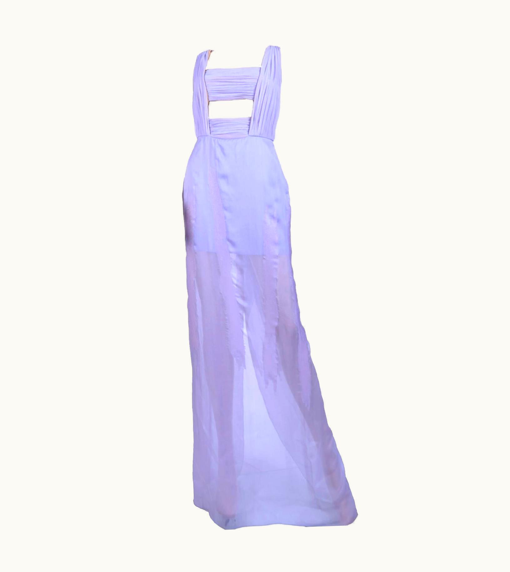 Versace Lilac Chiffon Long Dress