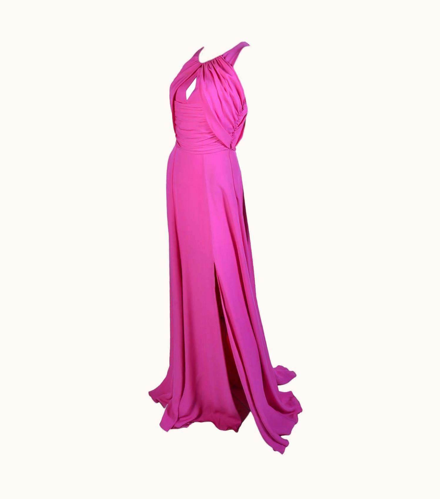 Versace Versace Pink Matte Chiffon Gown