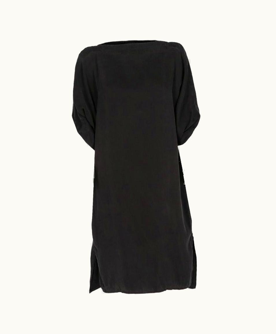 Versace 2010s Versace Vintage Black Silk Midi Dress