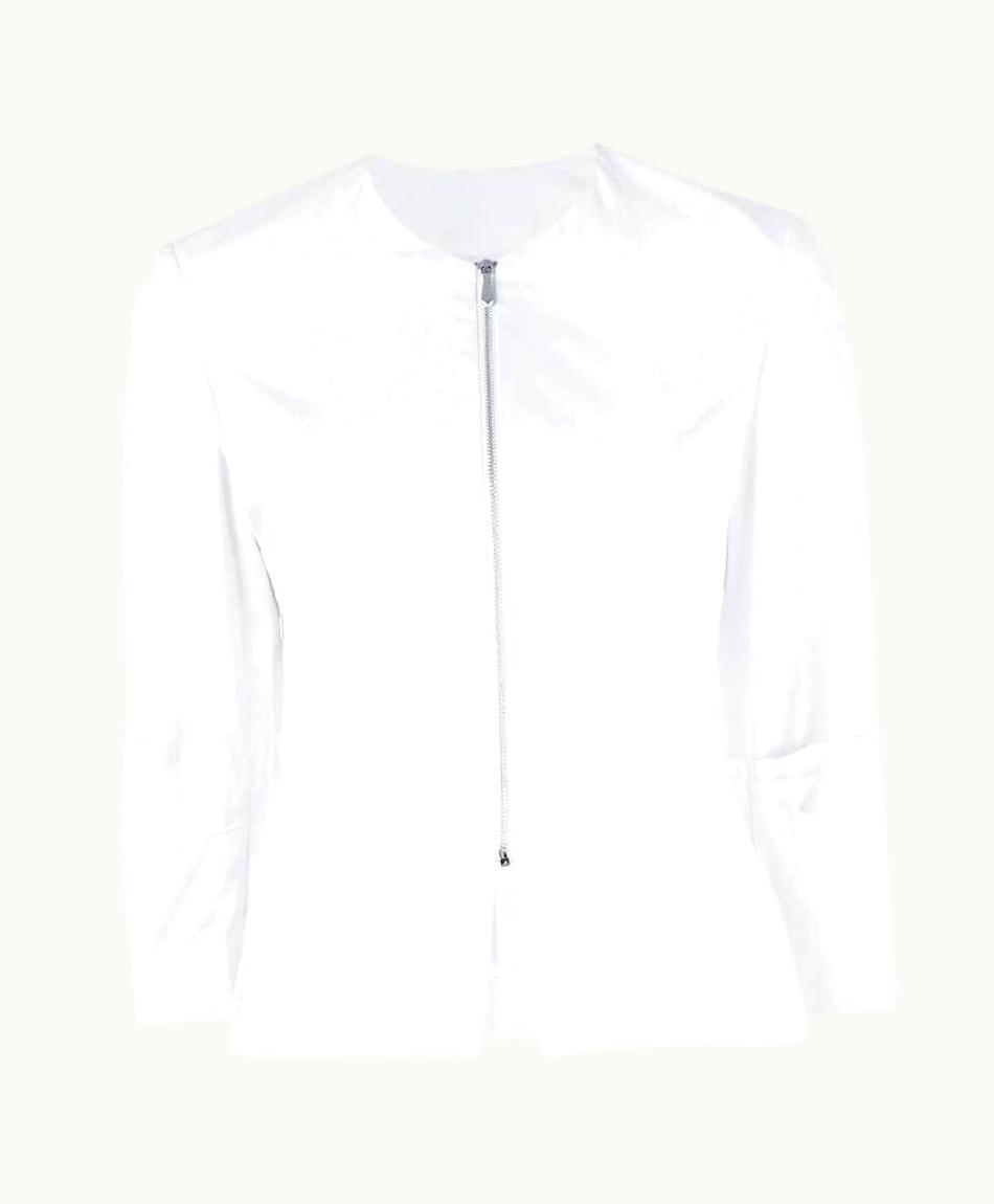 Versace Vintage White Cotton 2000s Fitted Jacket