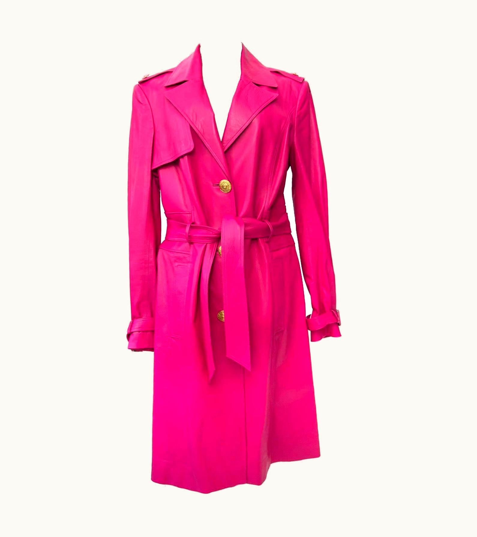 Versace Pink Medusa Leather Trench 2011