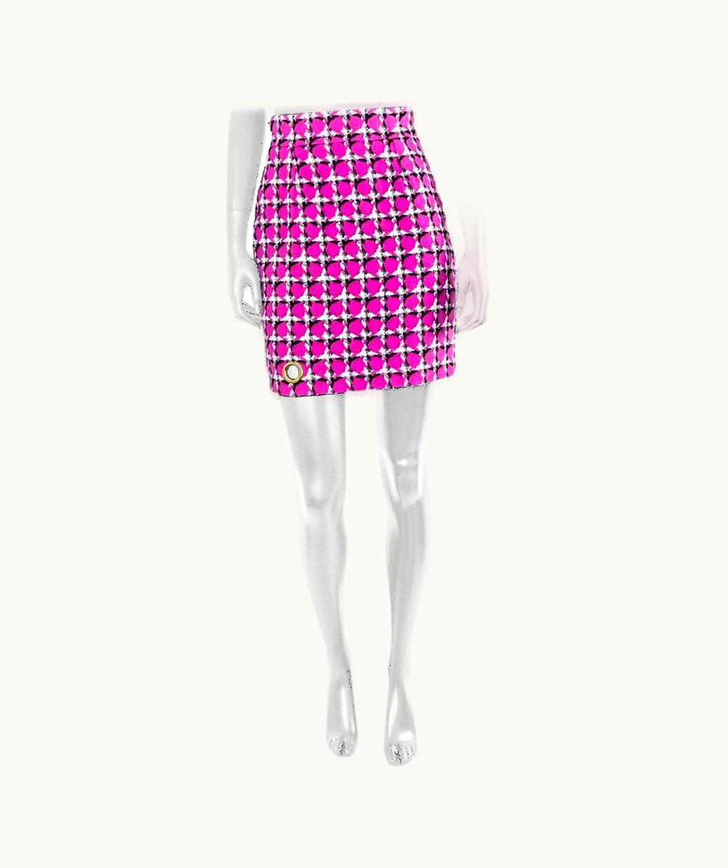 Versace Pink Tweed Mini Skirt