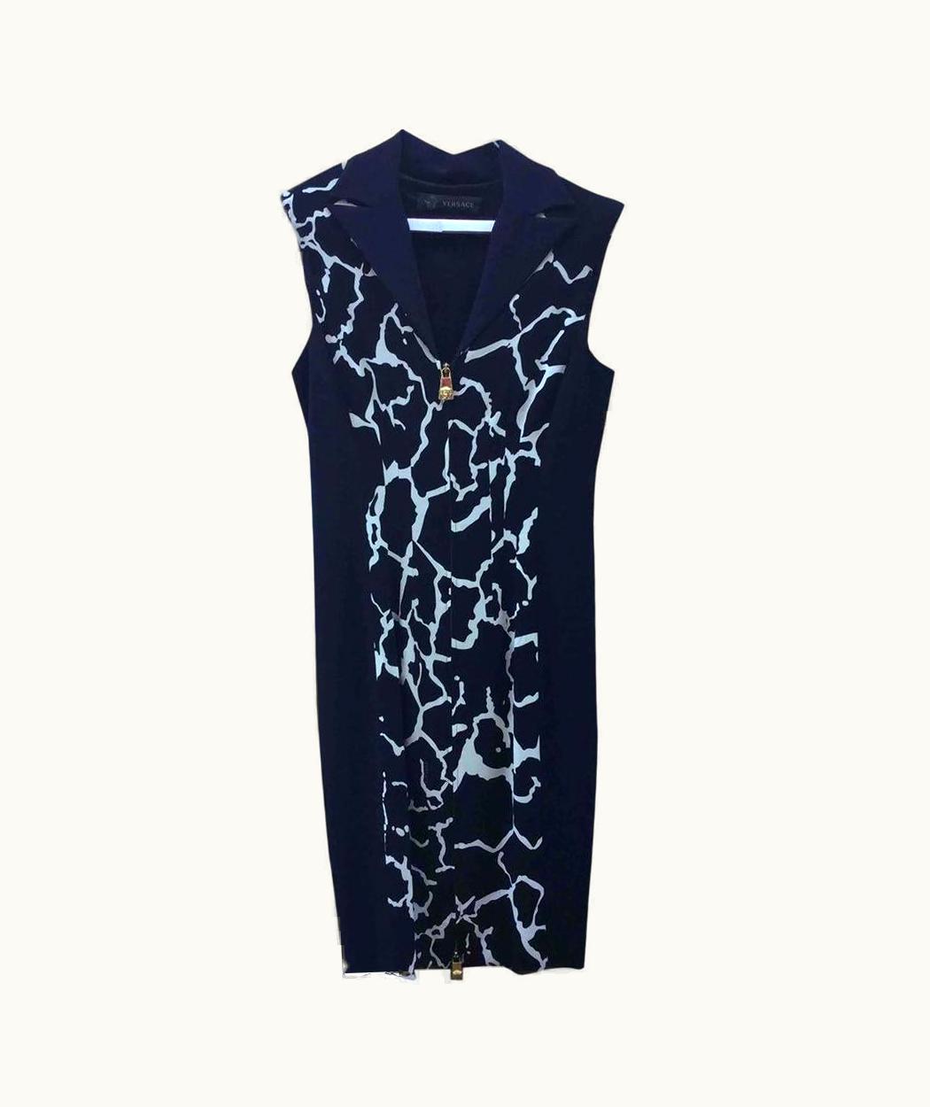 Versace Viscose Mid-Length Dress In Black