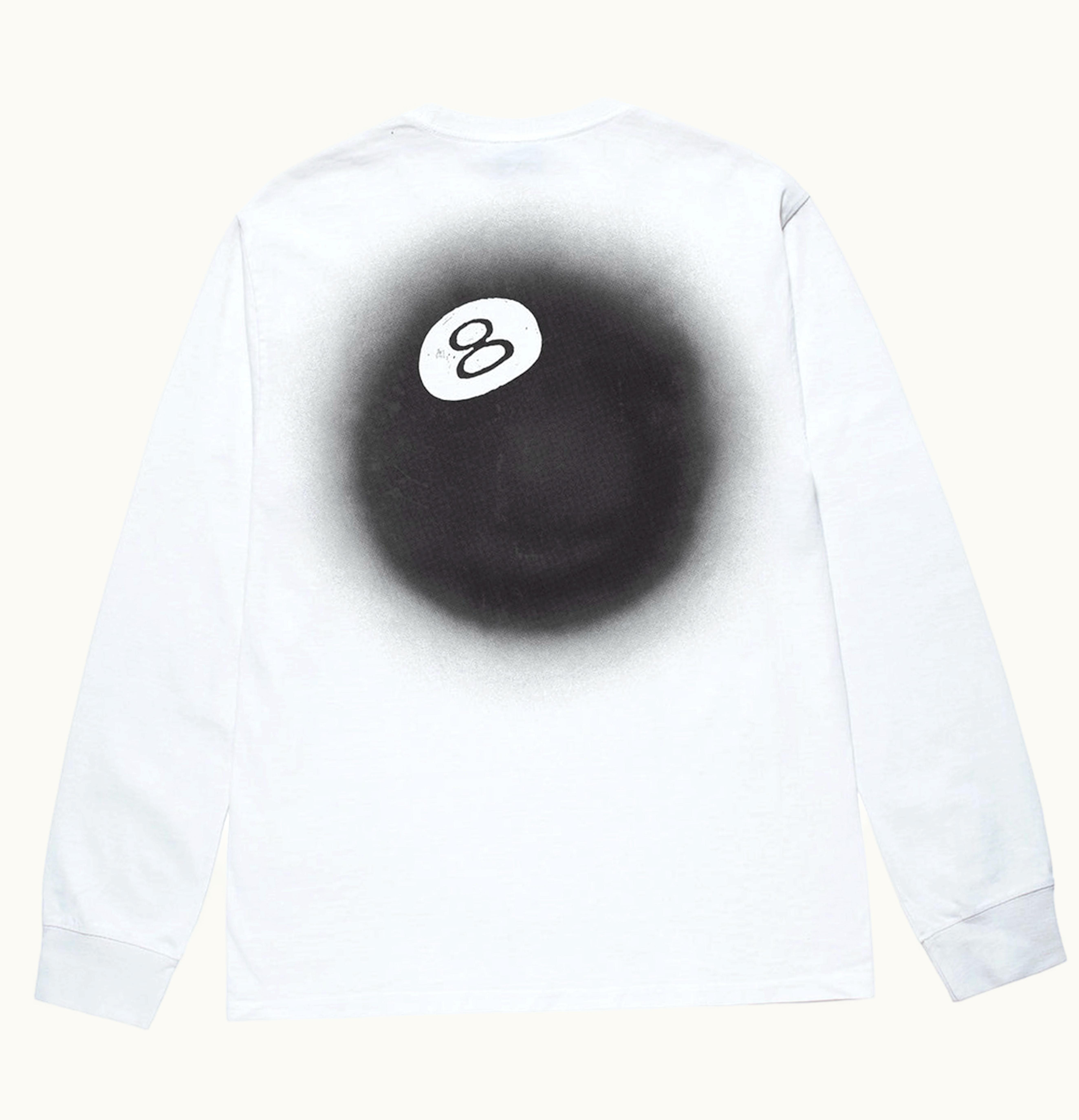Stussy Stussy 8 Ball Fade LS Tee White