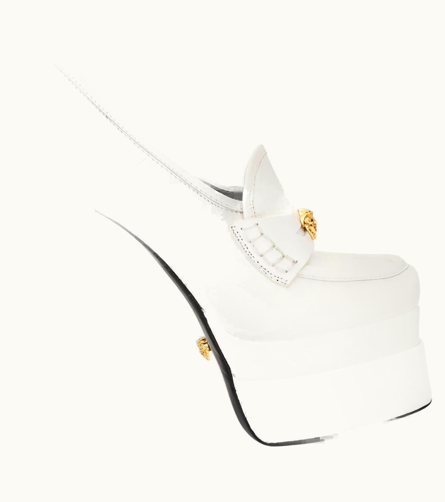 Versace Juno White Platform Pumps (38 Eu)