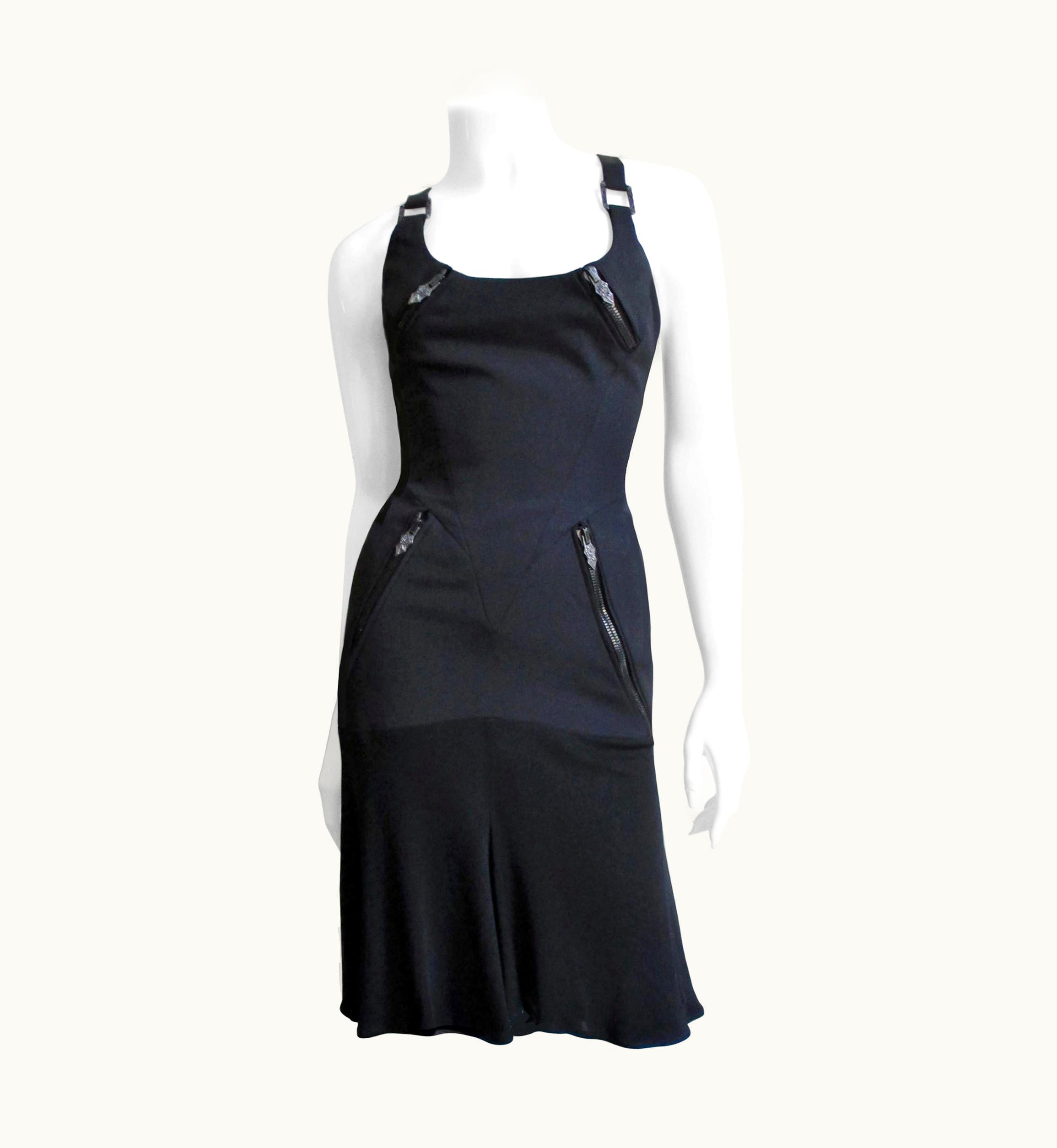 Versace Silk Dress With Cut Out Back