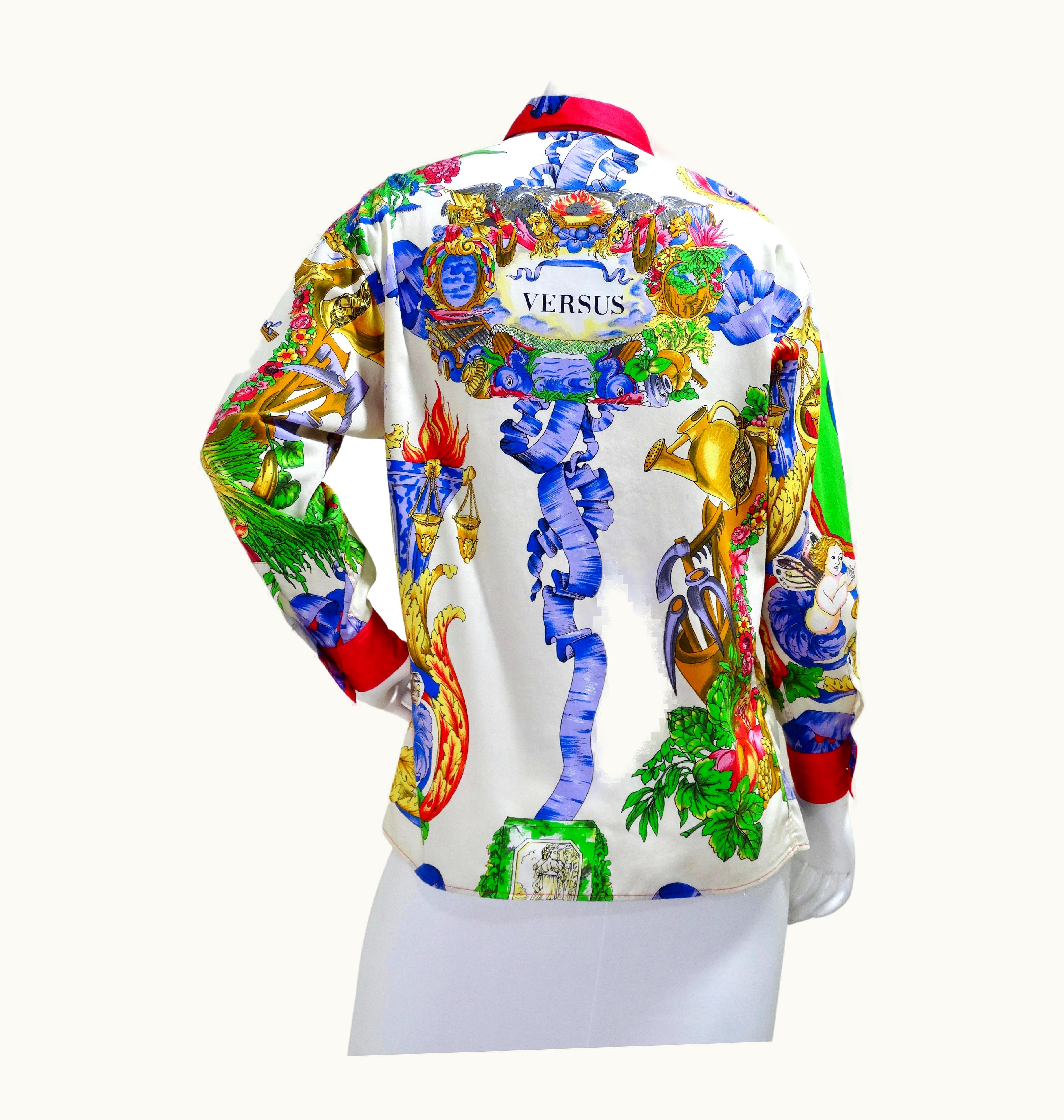 Gianni Versace Couture Gianni Versace Versus 1990' Print Blouse