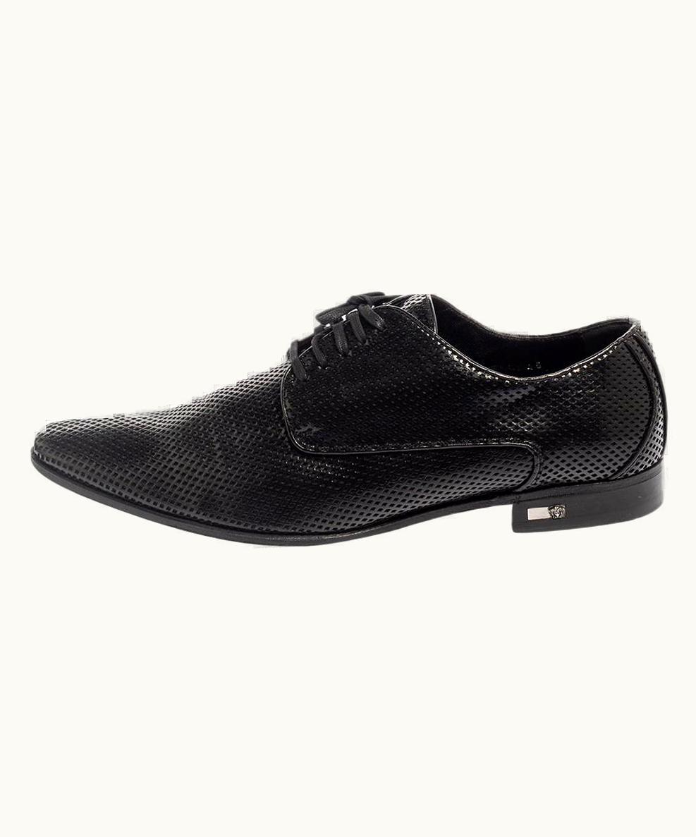 Versace Black Perforated Leather Derby