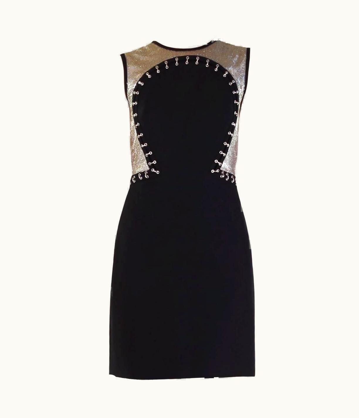 Versace Black Sleeveless Metal Chain Mesh Dress