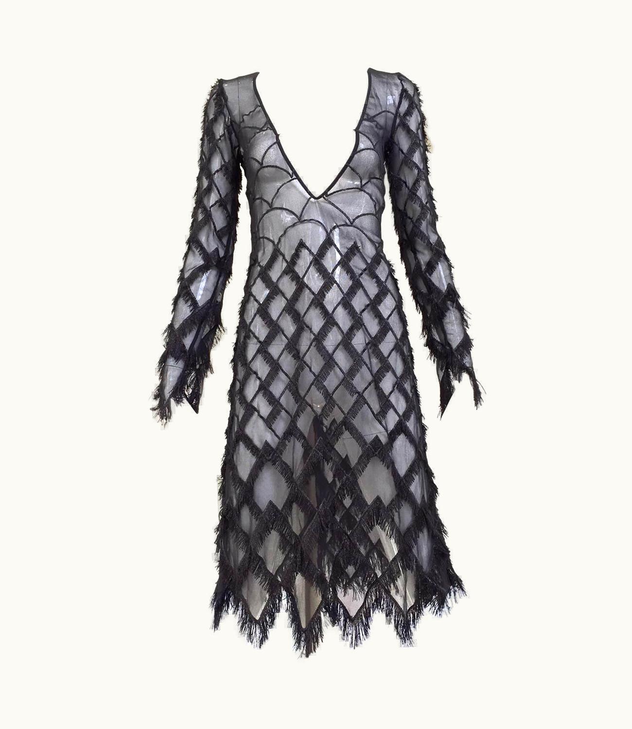 Versace 1990s Versace Versus Black Silk Cocktail Dress