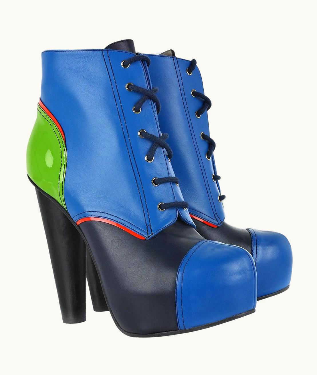 Versace Leather Platform Ankle Boots It