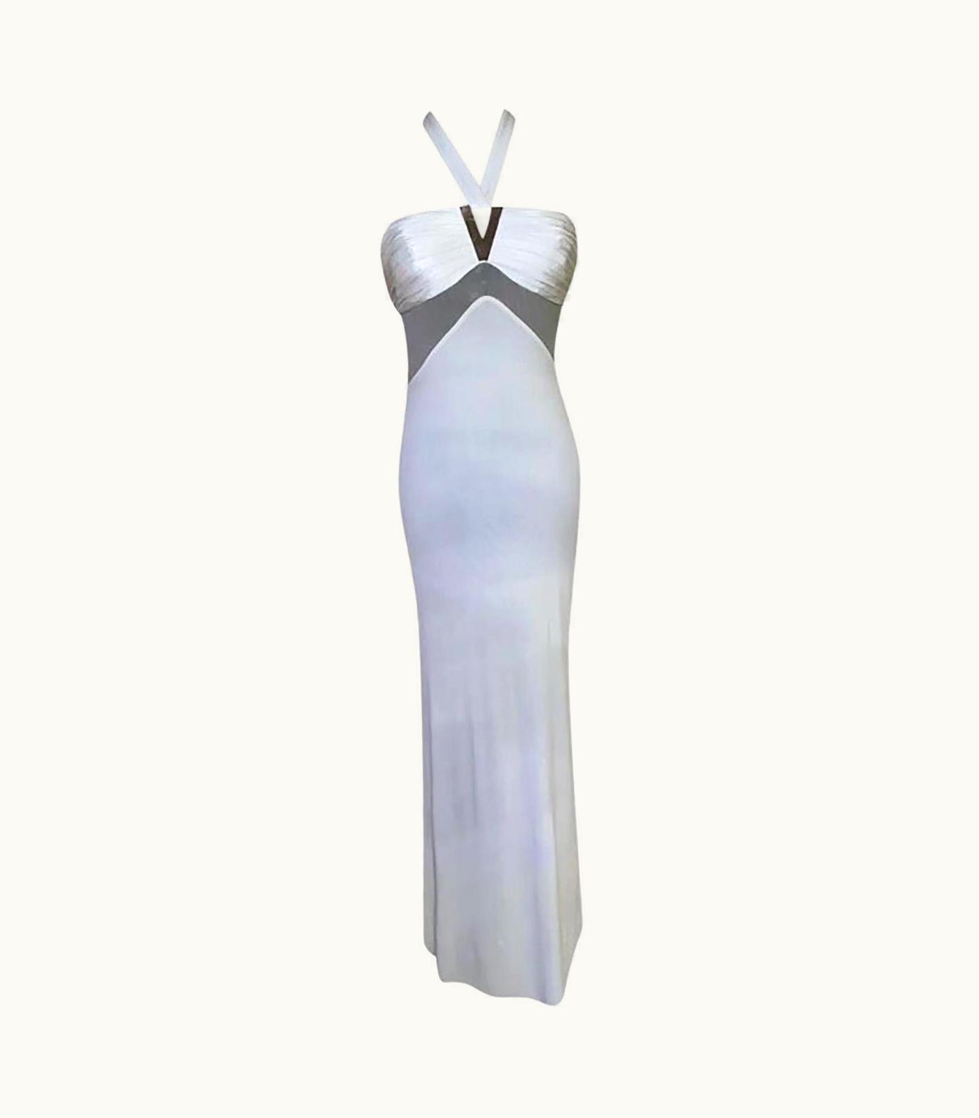Versace White Long Viscose Dress