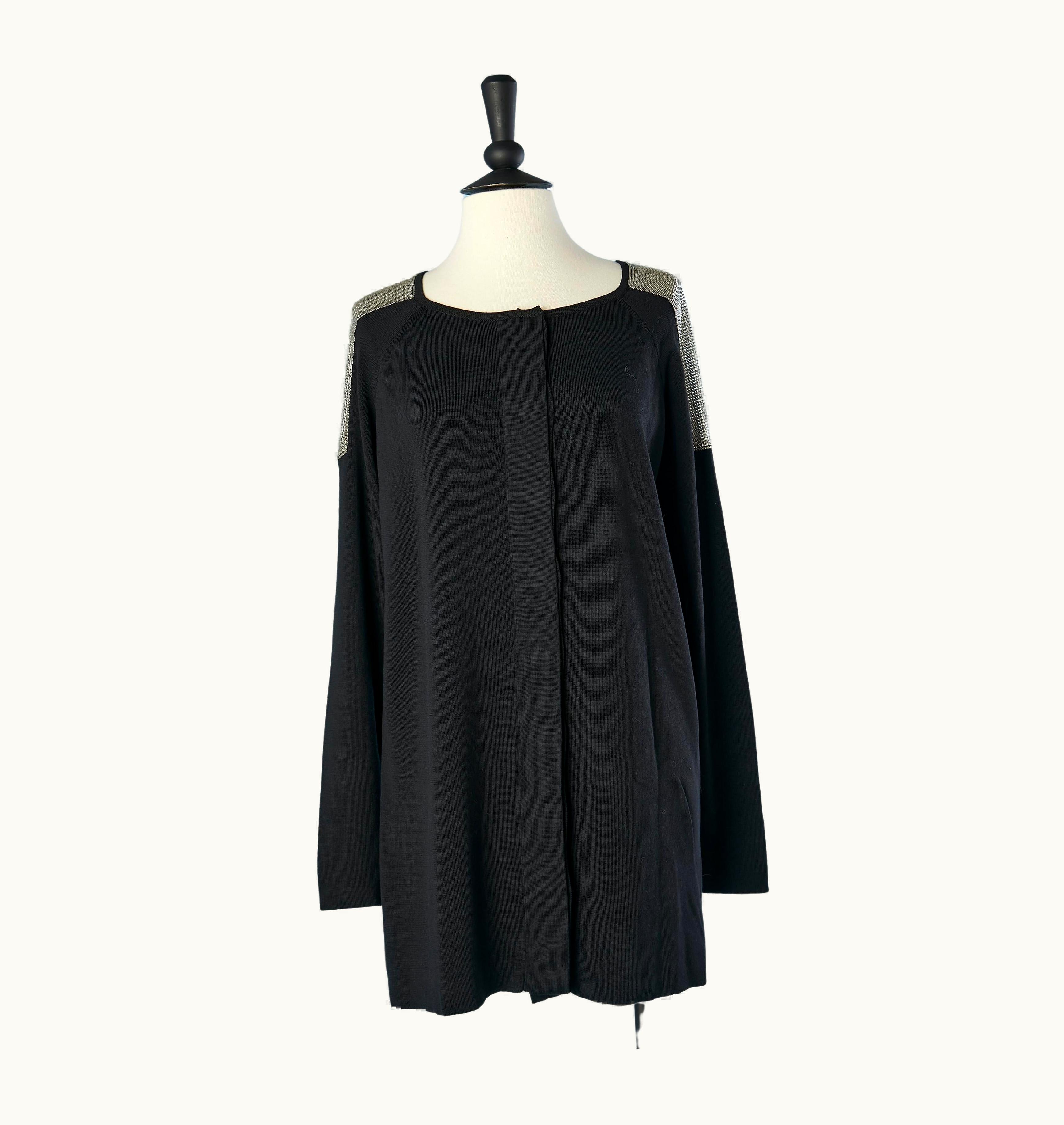 Versace Evening Cardigan With Metal Mesh Shoulder Versace