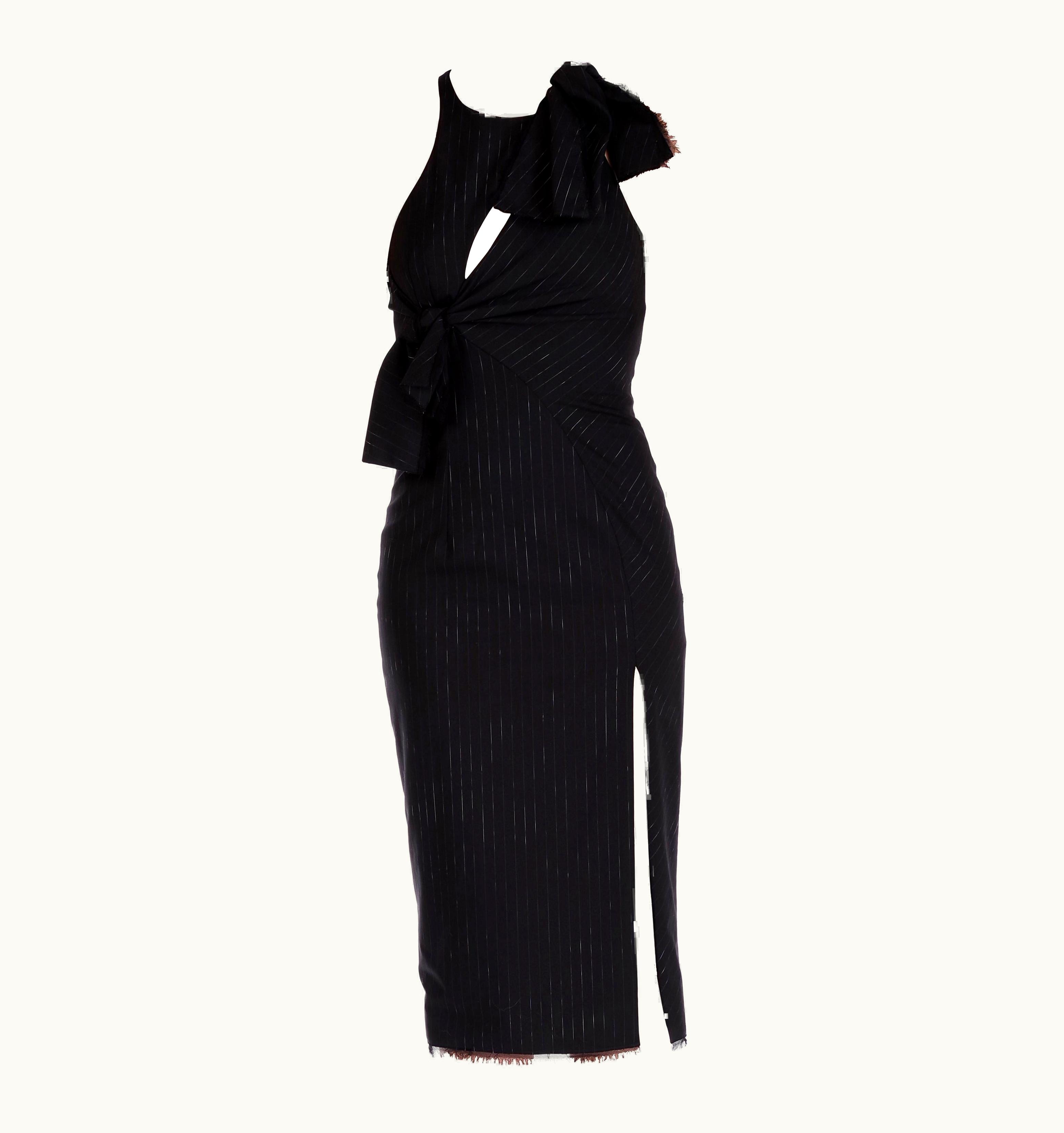 Versace Asymmetric Knot Dress With Thigh High Slit