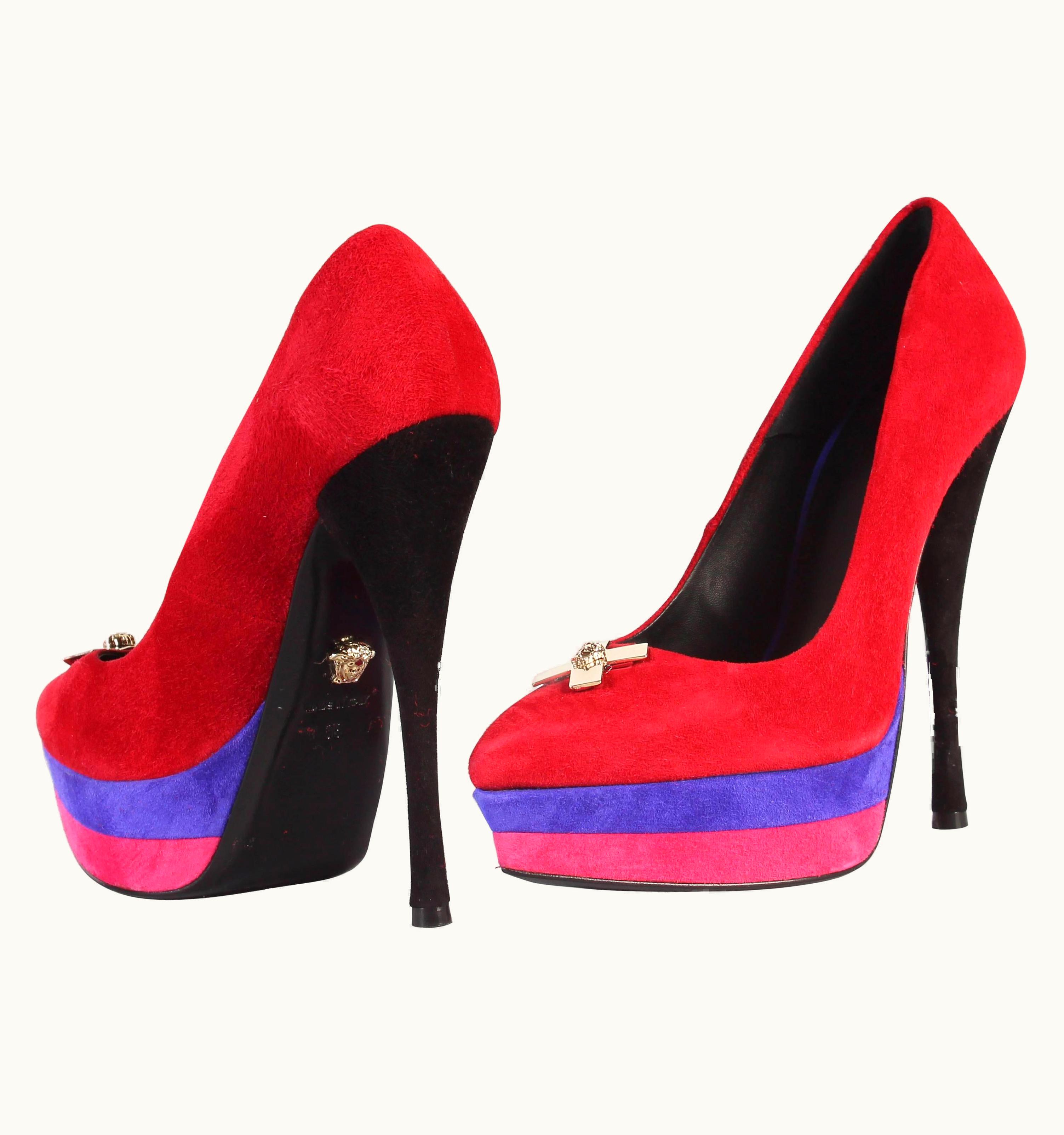 Versace Palazzo Color Stack Platform Pumps