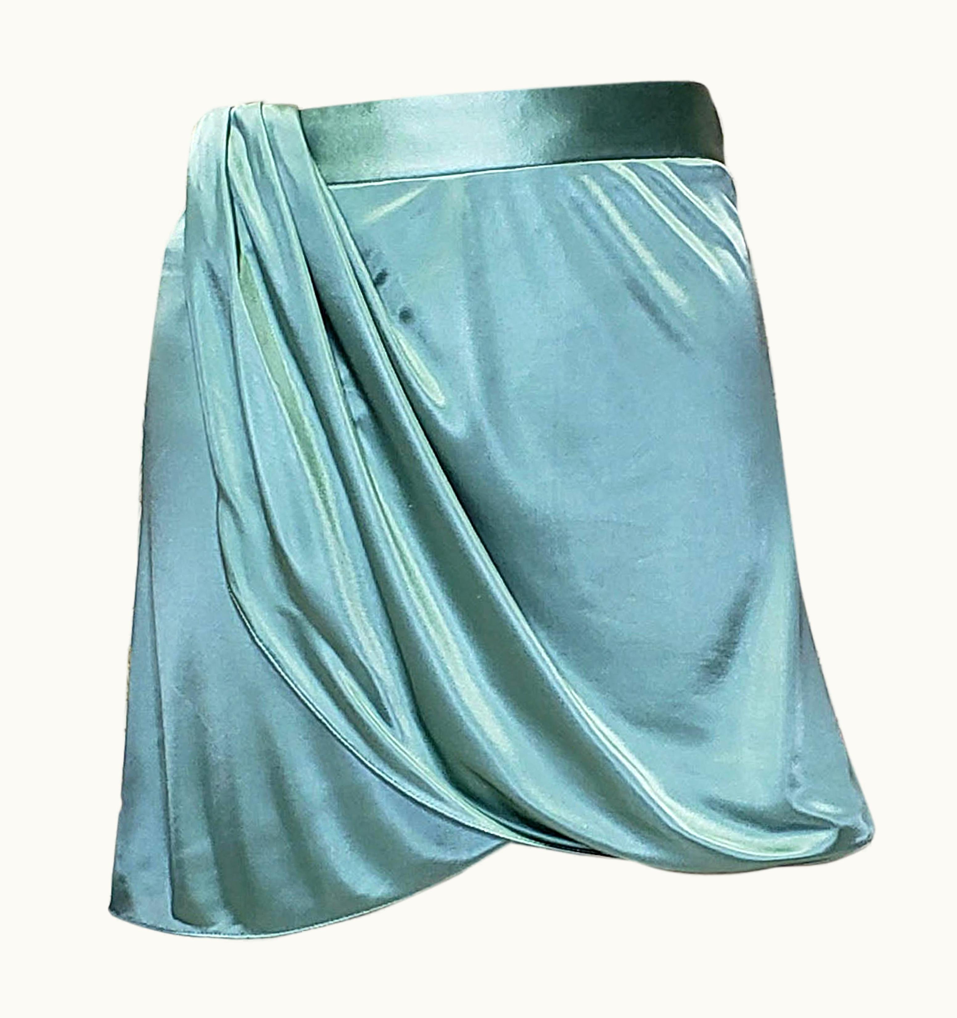 Versace Green Viscose Mini Skirt