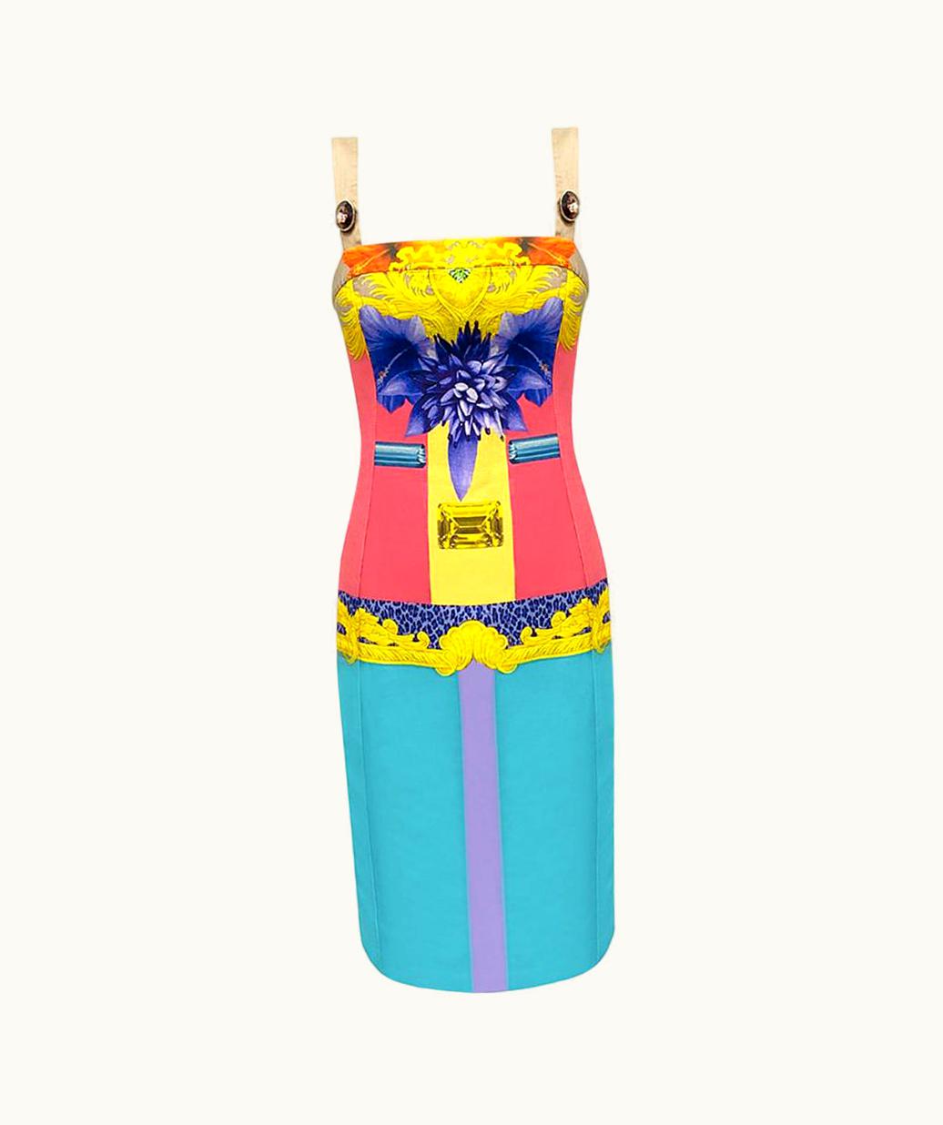 Versace Resort 2010 Versace Colored Cotton Midi Dress