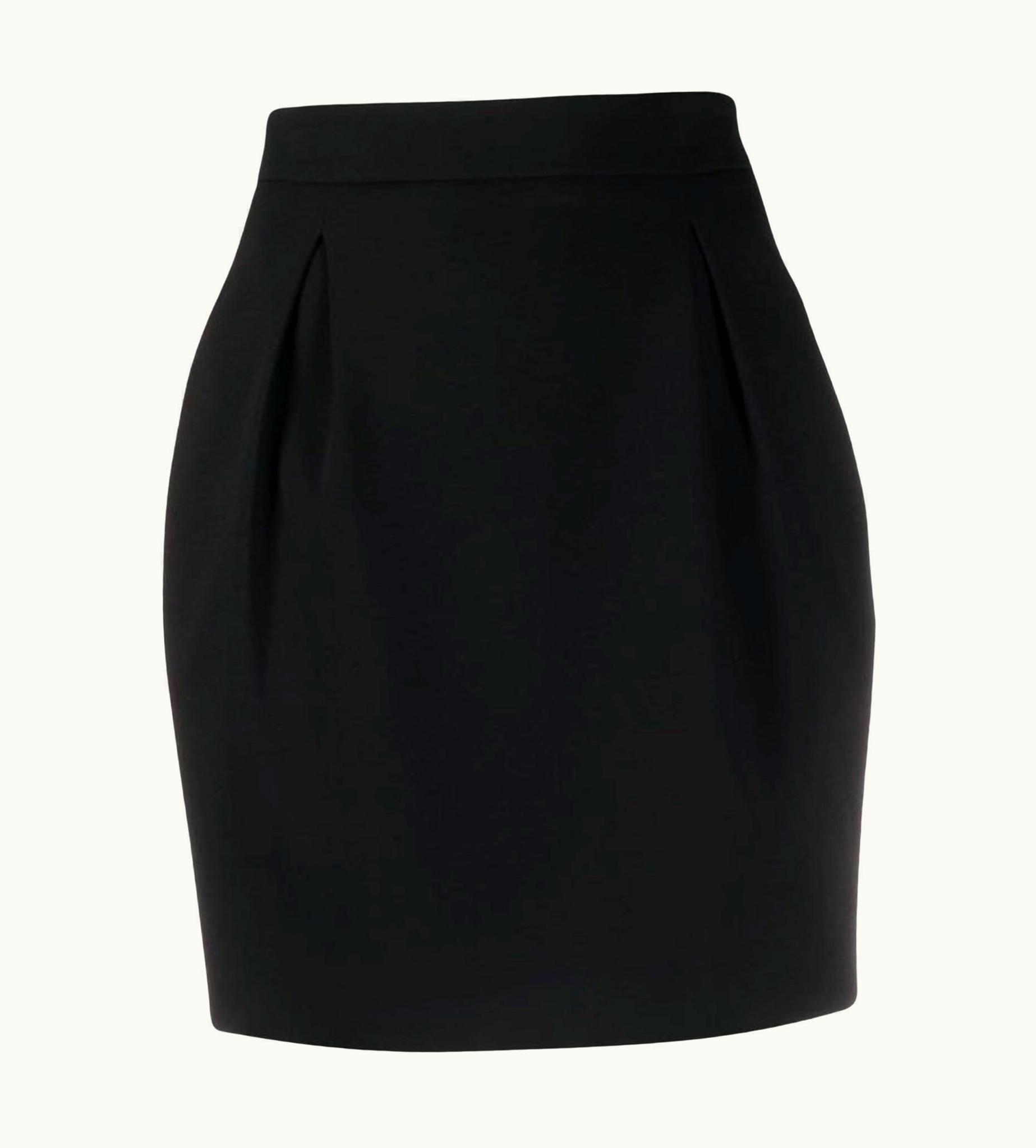 Versace Versace S/S Black High Waisted Darted Mini Skirt UZ0576625