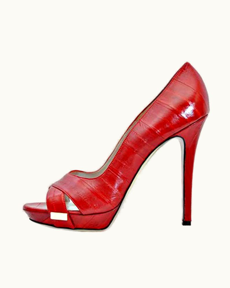 Versace Versace Red Eel Skin Platform Shoes