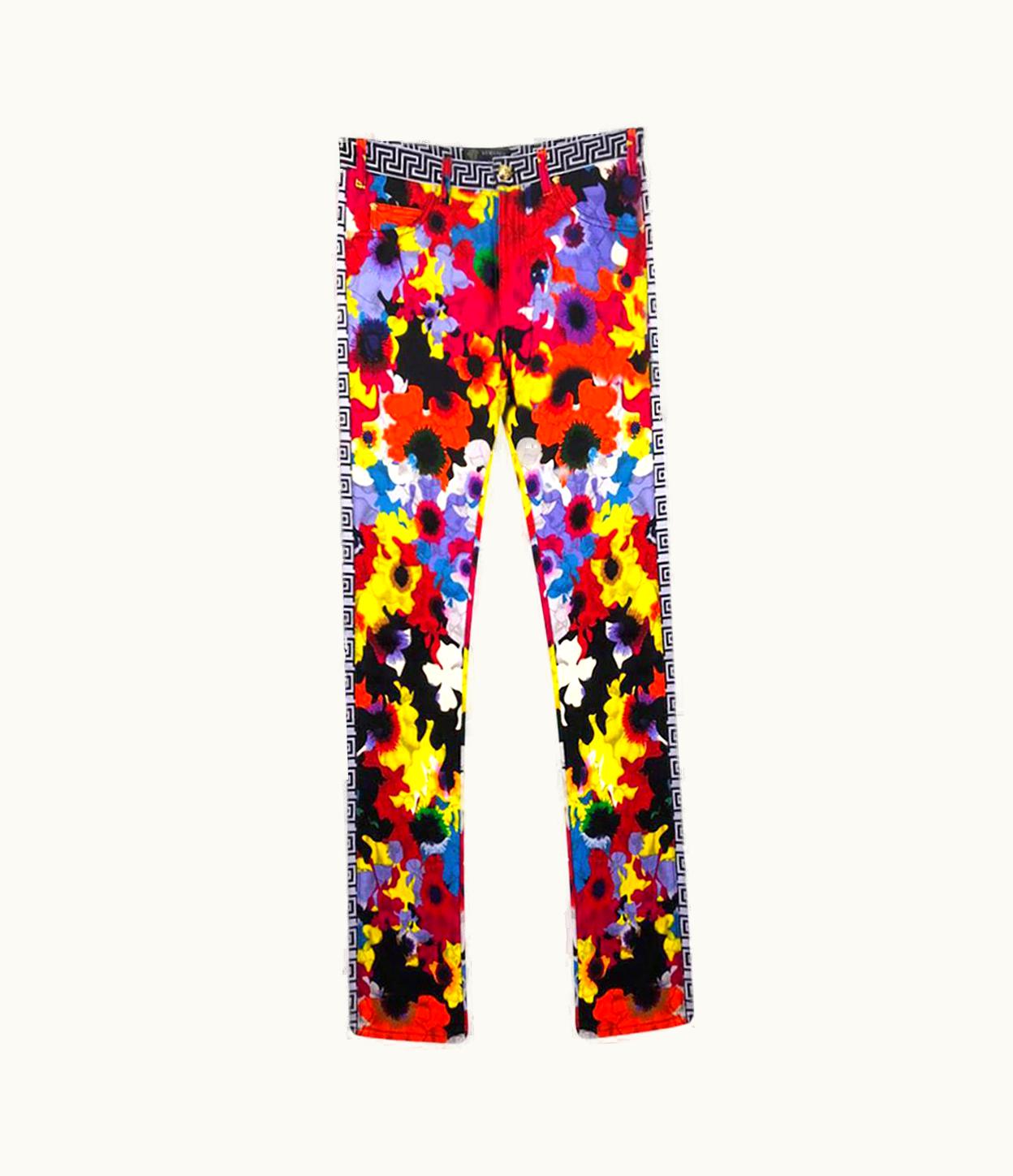 Versace AW 2012 Versace Flower-powered Paratrooper Jeans For Men