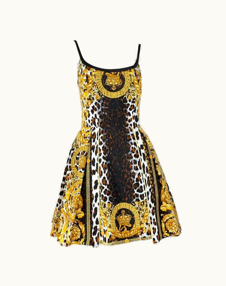 Versace Versace Leopard And Baroque Print Mini Dress It