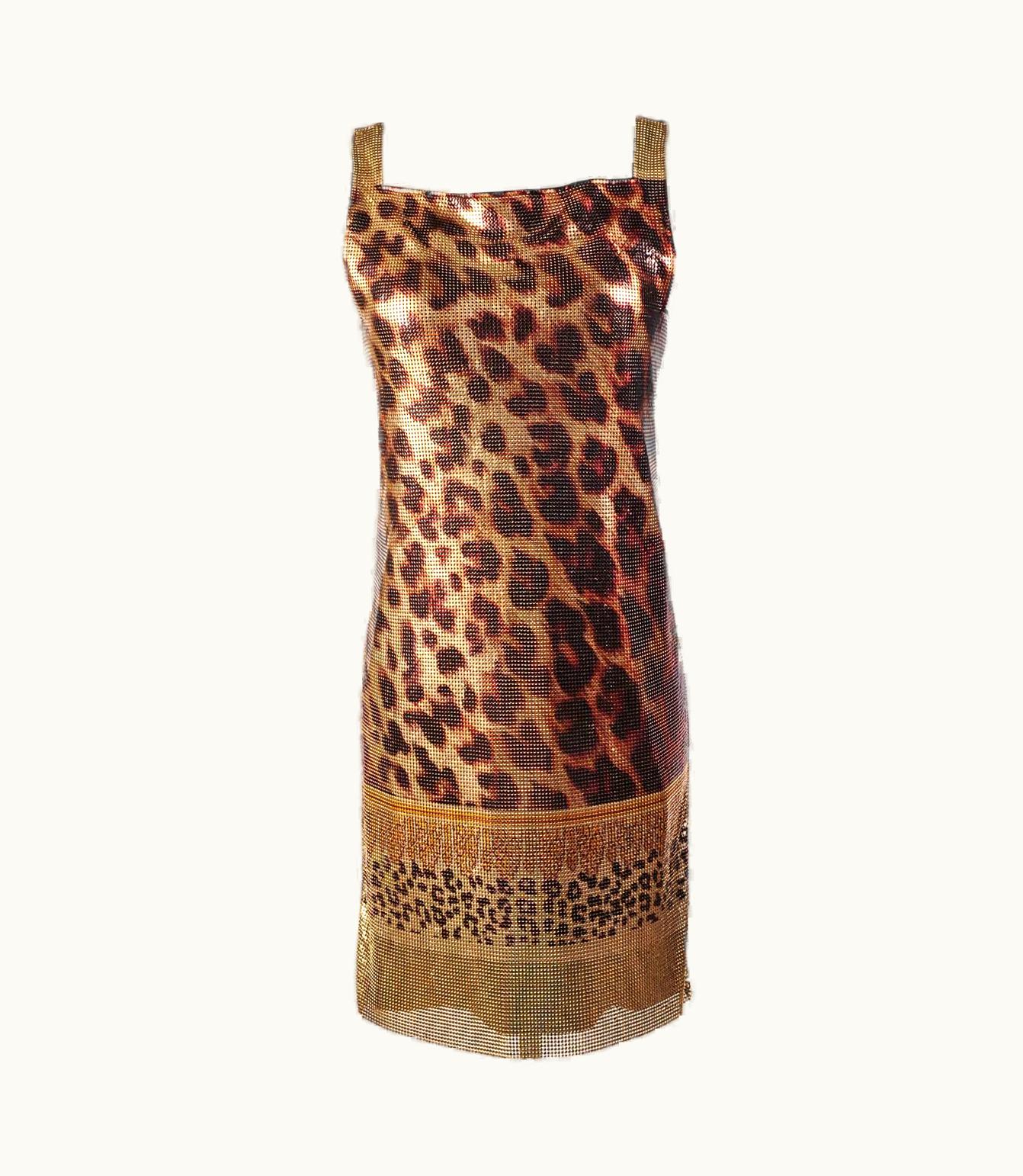 Versace Versace Versus Metal Mesh Animal Print Dress