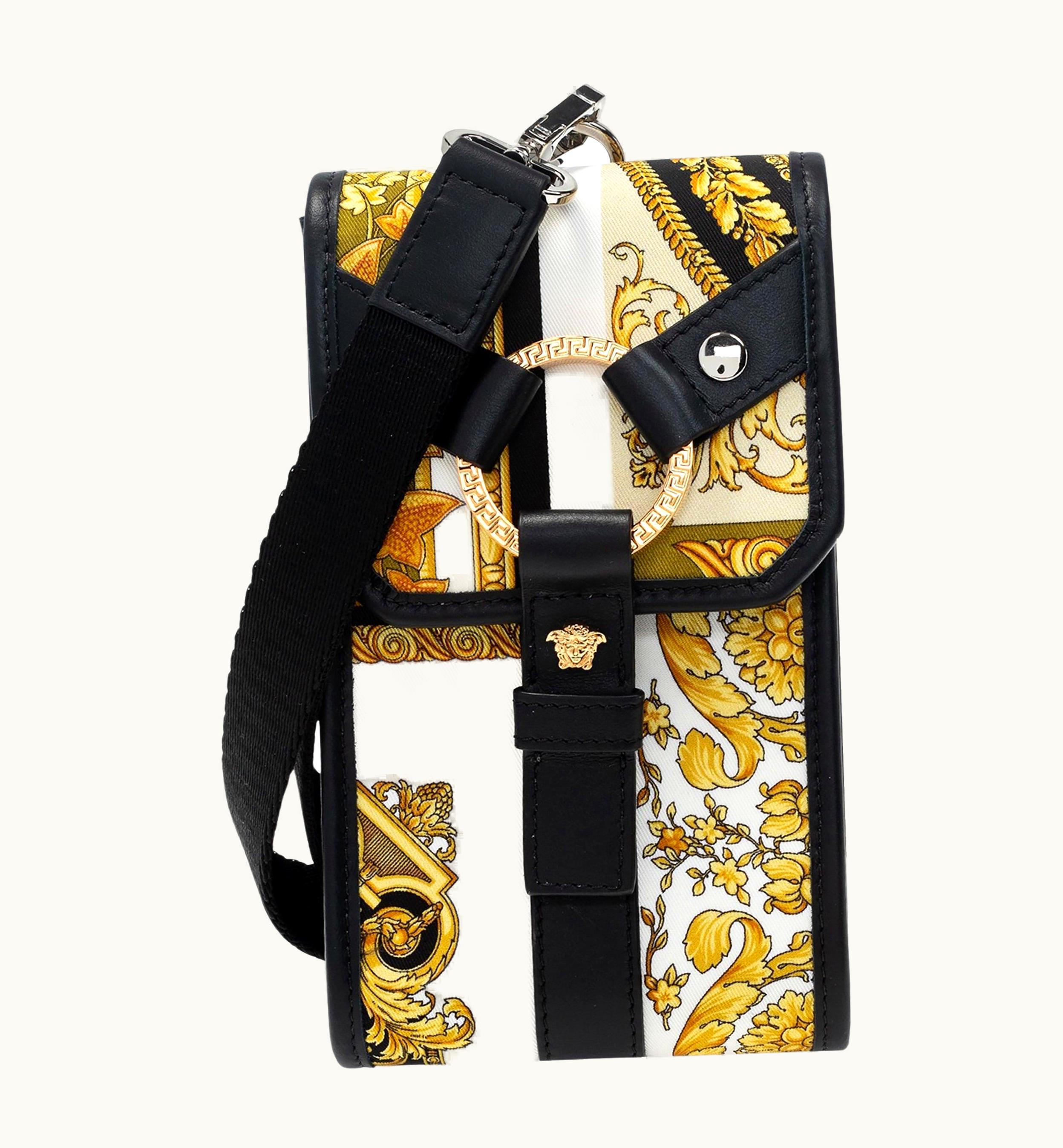 Versace Versace Multicolor Barocco Bondage Canvas Phone Holder Crossbody Bag