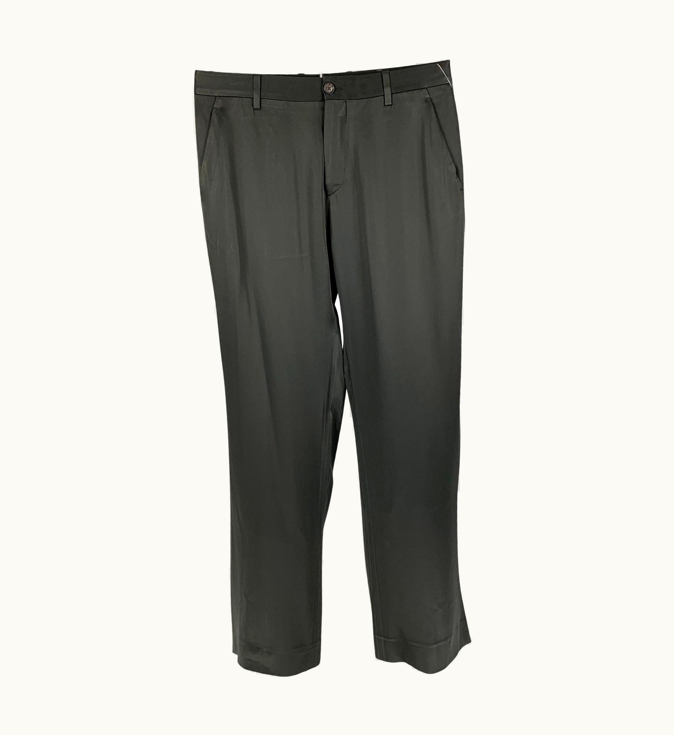 Versace Versace Black Acetate Silk Zip Fly Dress Pants