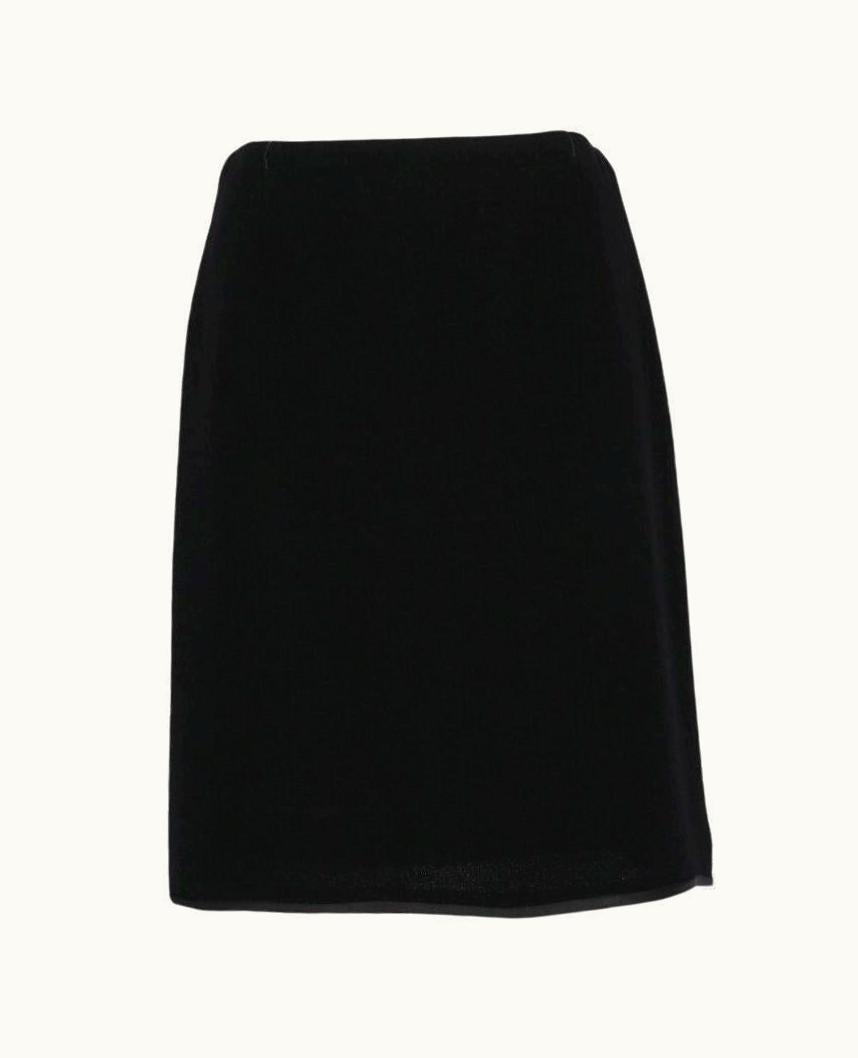 Gianni Versace Couture 90s Gianni Versace Vintage Black Wool Midi Skirt