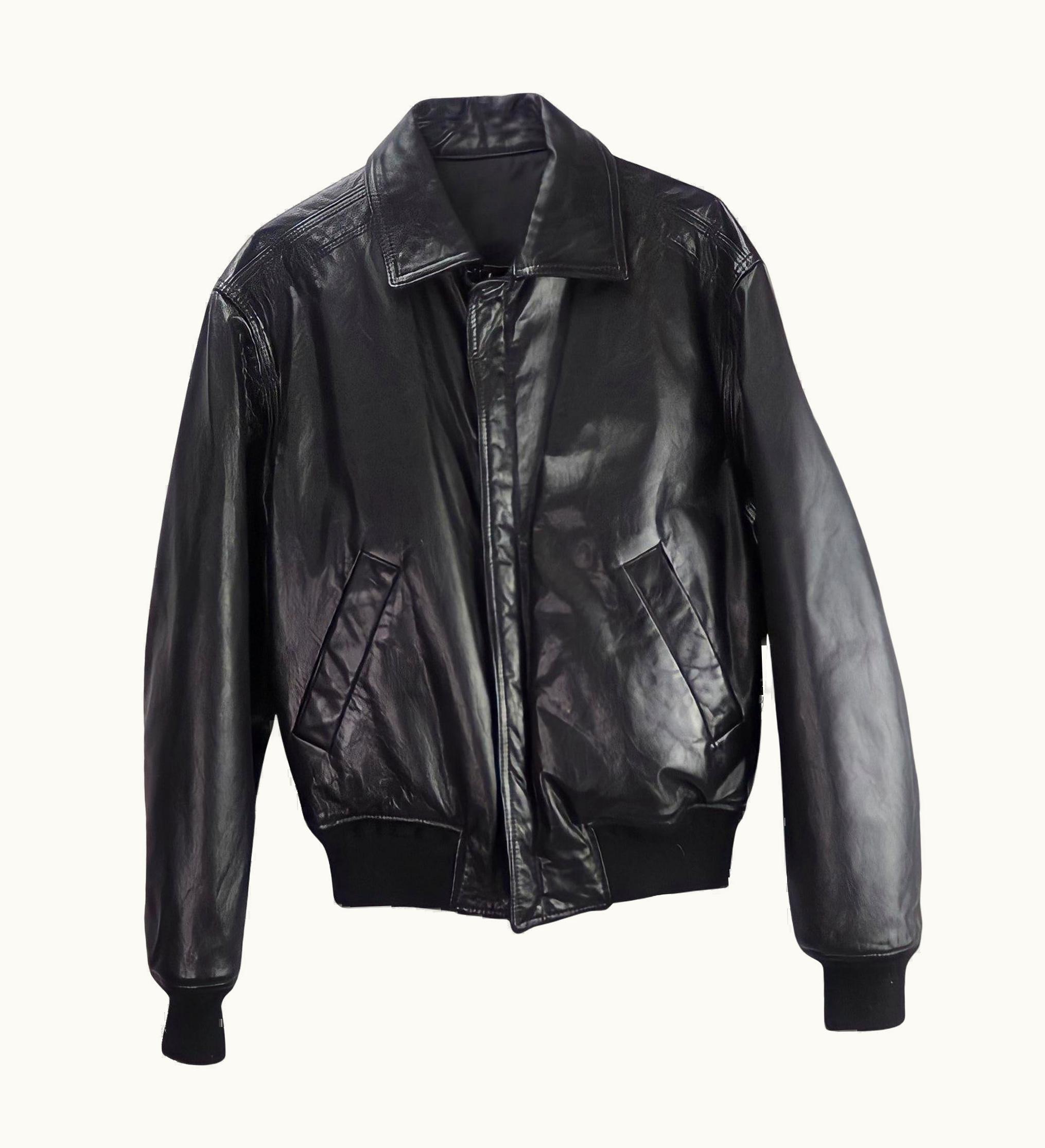 Versace Versace Vintage Leather Big Logo Medusa Reversible Mafia Jacket (Small)