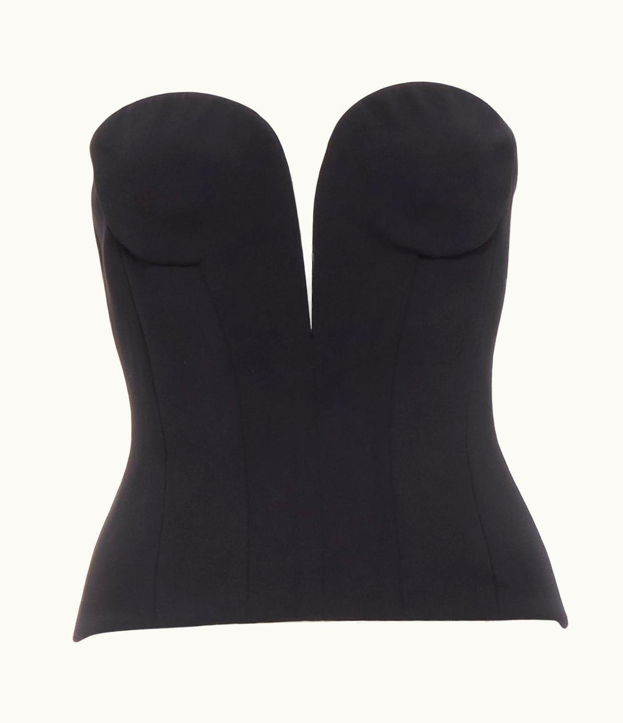 Versace Versace 2020 Runway Black Sweetheart Bustier Corset Top UZ0576747