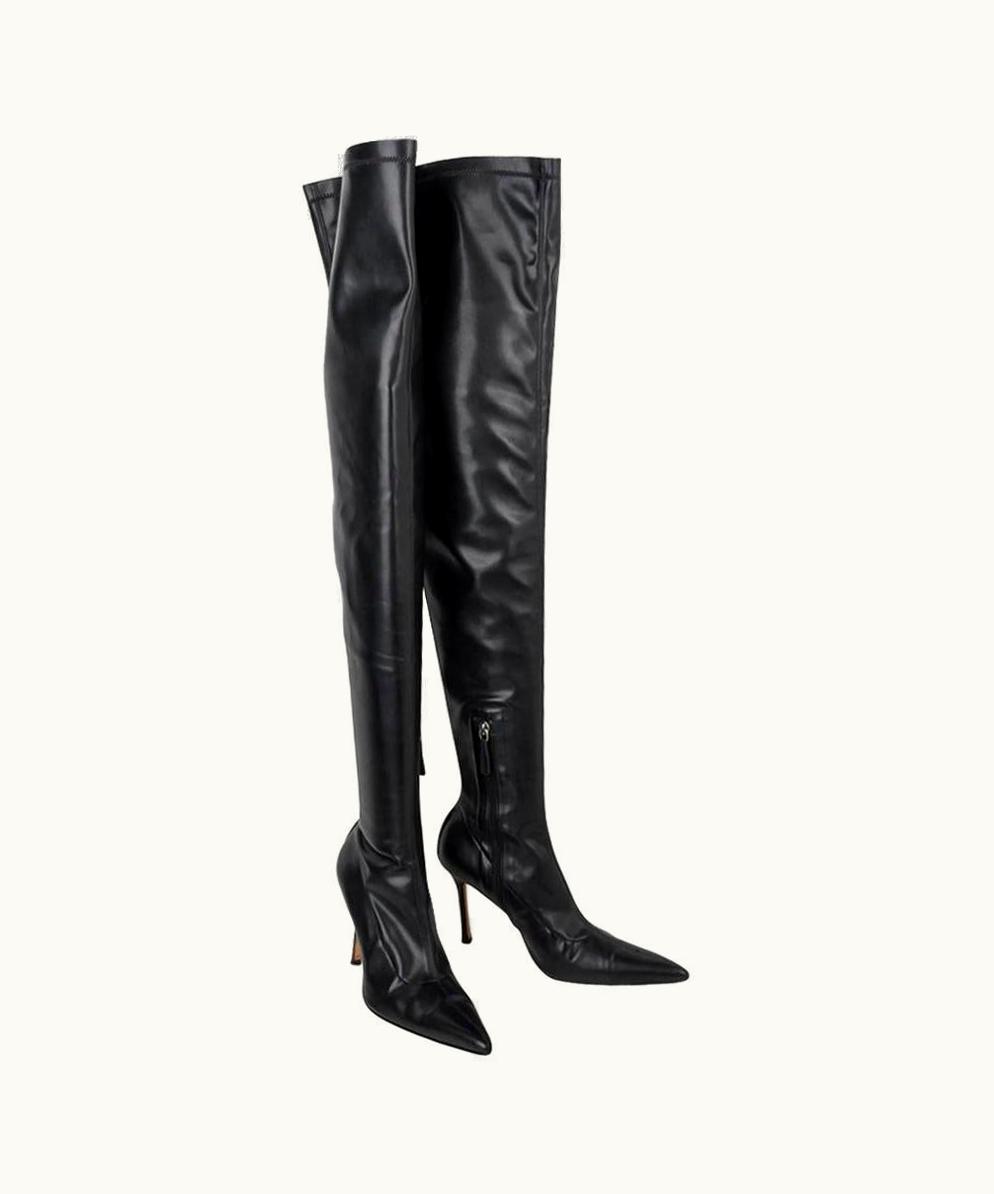 Versace Versace Boot Thigh High Black Very Soft Leather Boots 39 S/S9