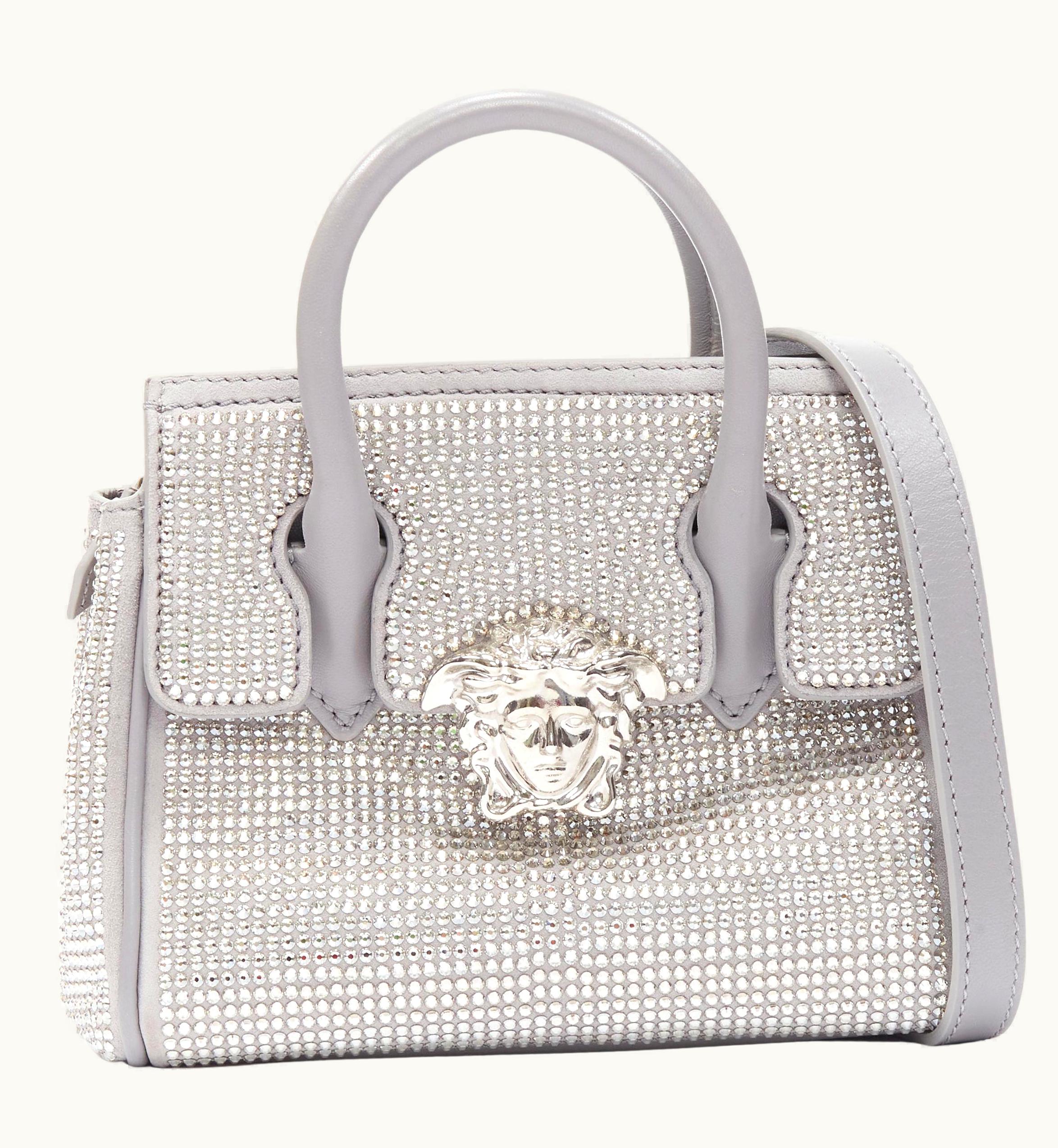 Versace Versace Palazzo Empire Mini Limited Edition Grey Crystal Crossbody Bag