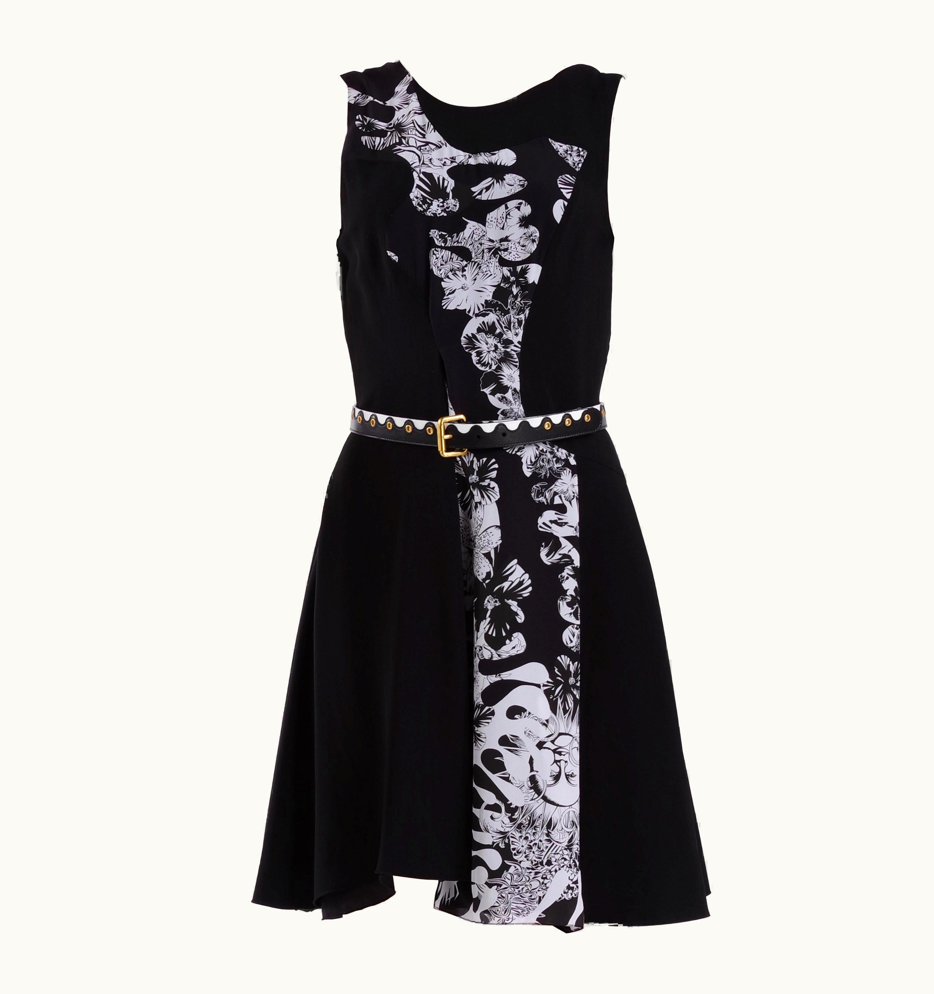 Versace Versace Printed Silk Dress With Belt, Resort 2012 Look No