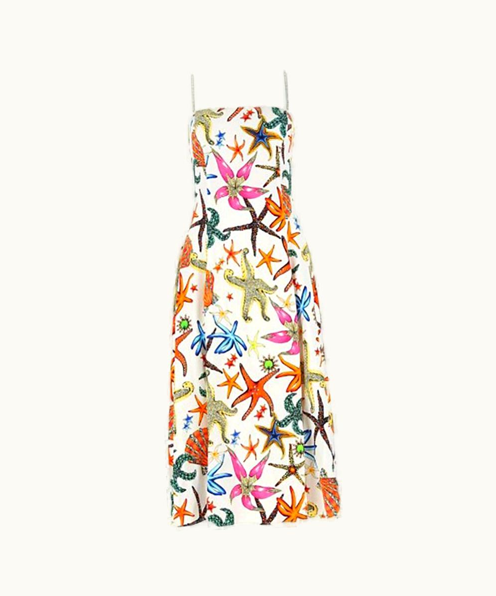 Versace Versace Tresor De La Mer Print Midi Dress