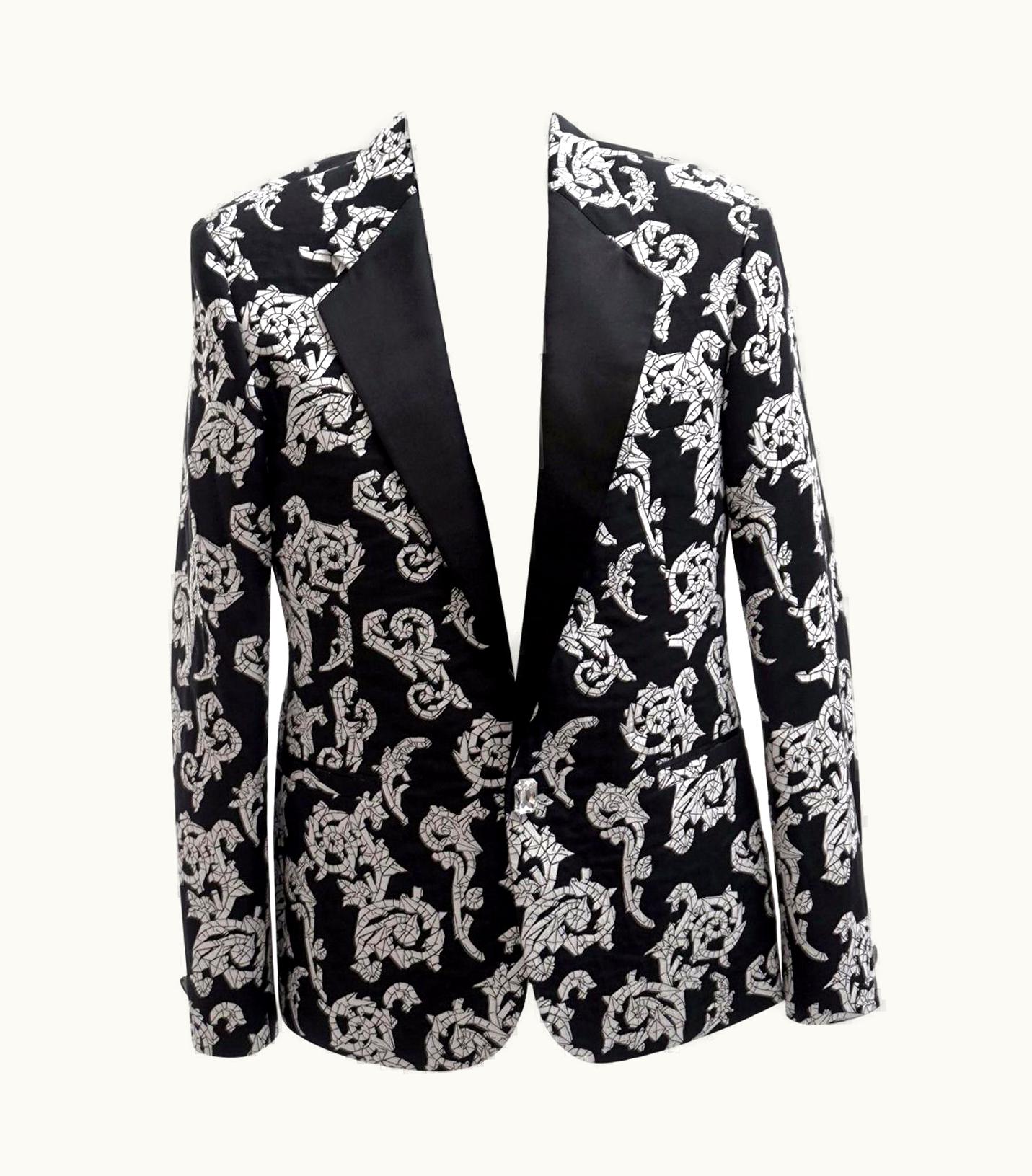 Versace Versace Tailor Made Tuxedo Blazer Jacket With Crystal Buttons For Men