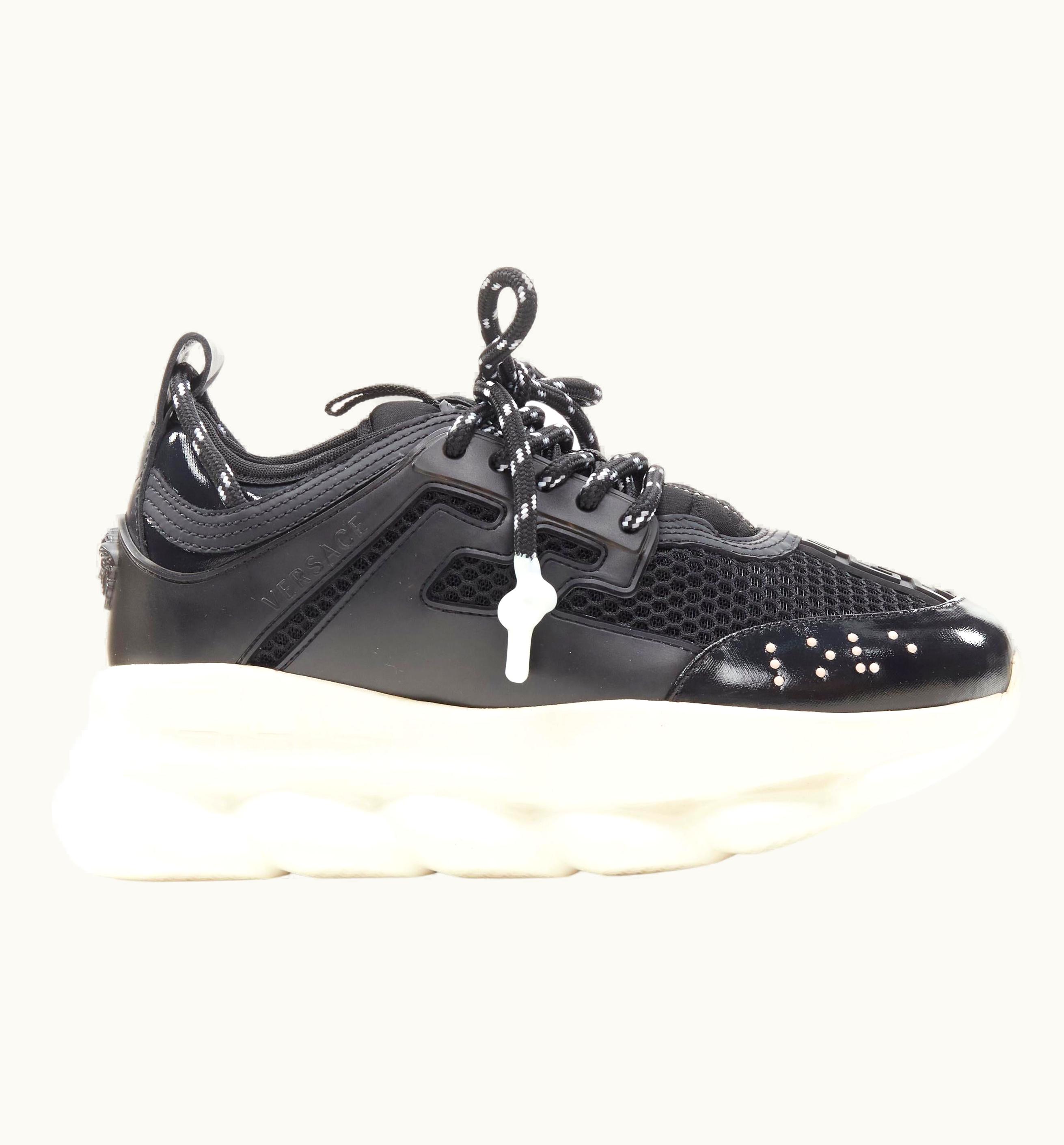 Versace Versace Chain Reaction Nero Black Mesh Chunky Sneaker UZ0576812