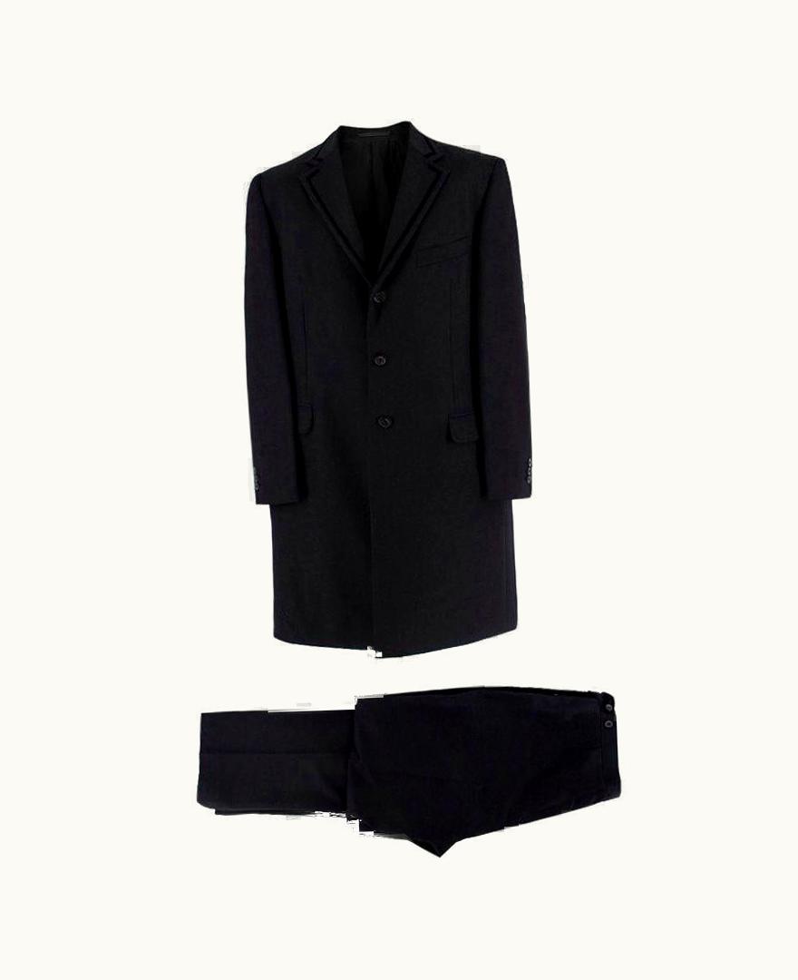 Versace Versace Black And Navy Longline Tailored Suit - Eu