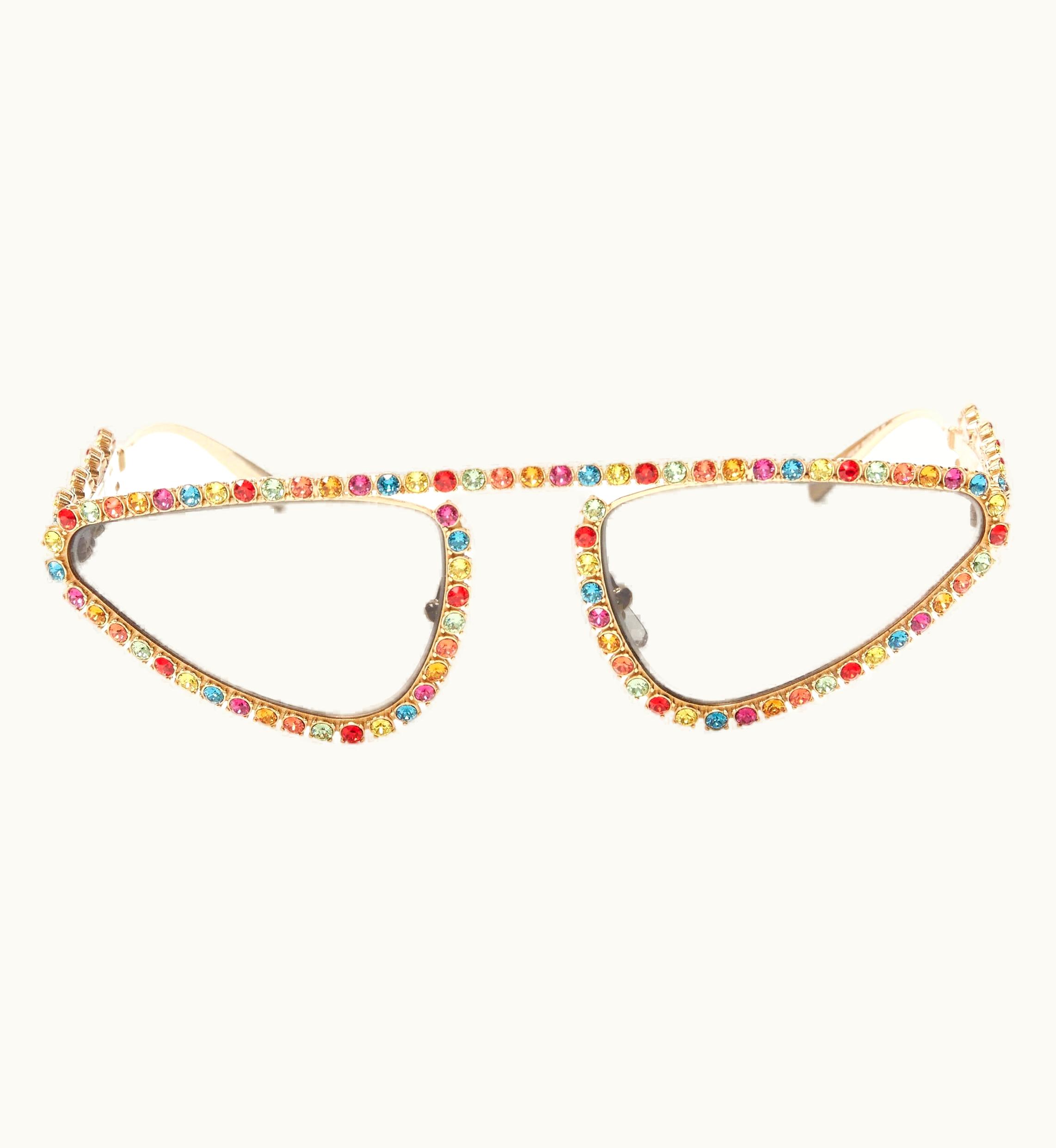 Versace Versace 2019 Runway Signature Medusa Rhinestone Crystal Sunglasses Rare UZ0576861