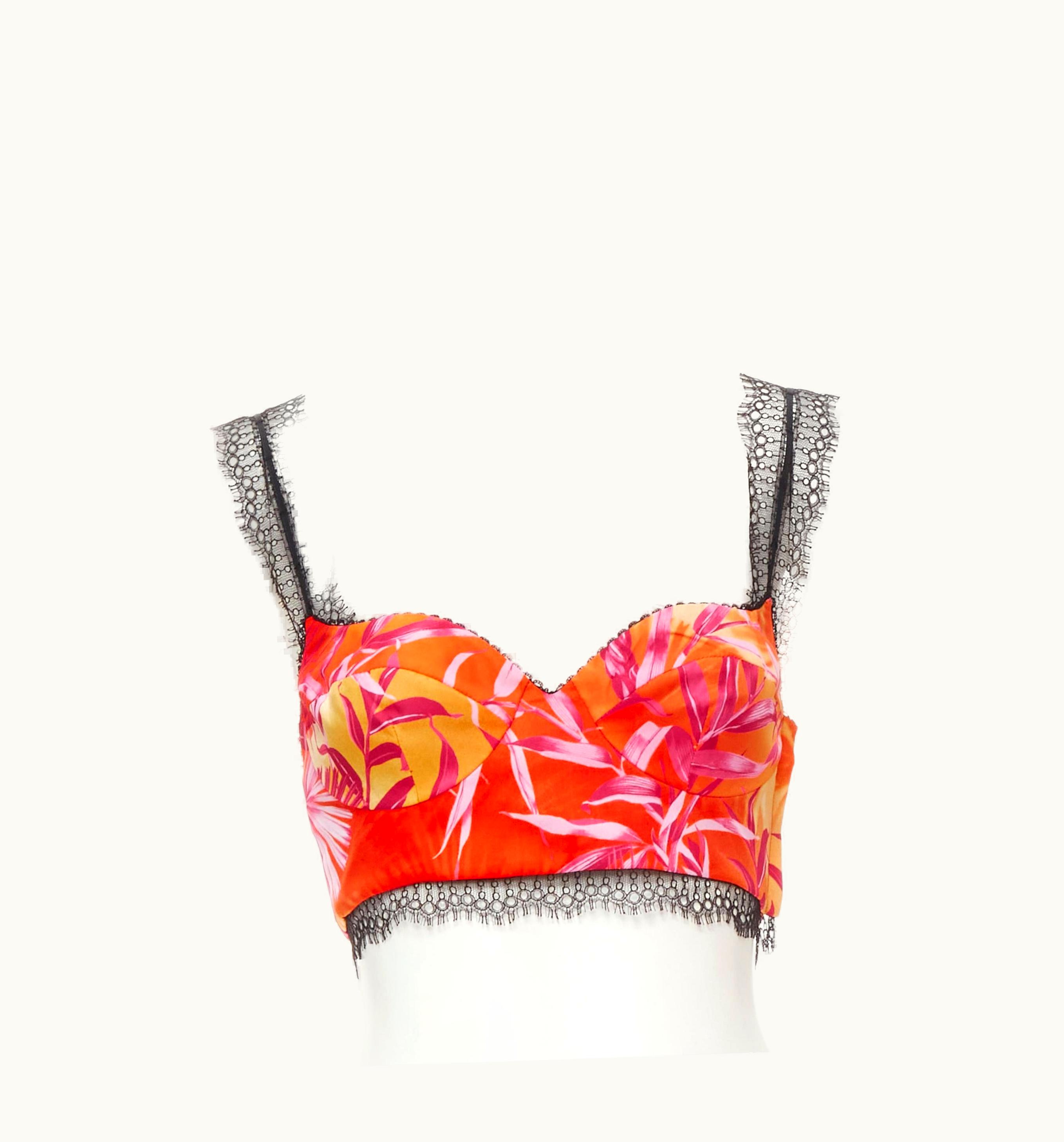 Versace Versace 2020 Iconic JLo Jungle Print Pink Tropical Bralette UZ0576896