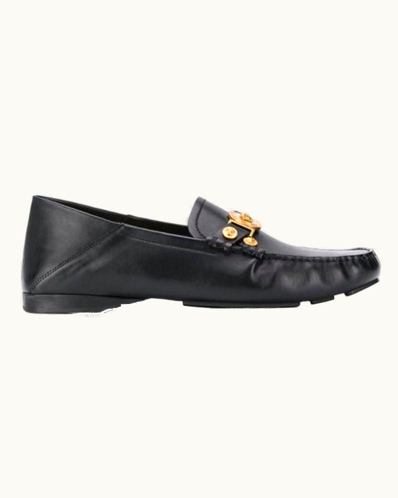Versace Versace Brown Leather Driver Loafer Shoes WS/S Medusa Medallion