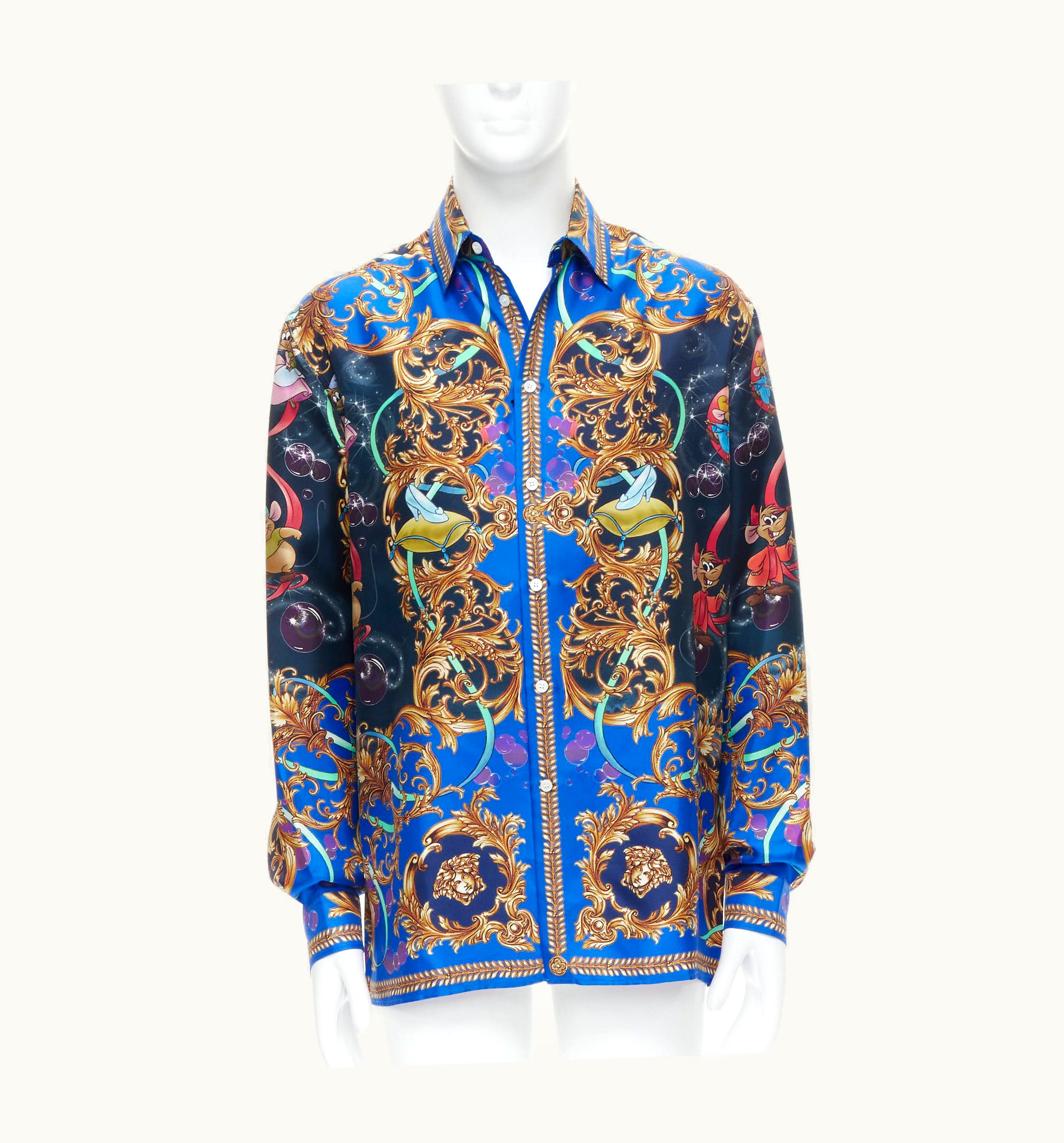 Versace Versace Disney 2020 Limited Edition Cinderella Baroque Silk Shirt