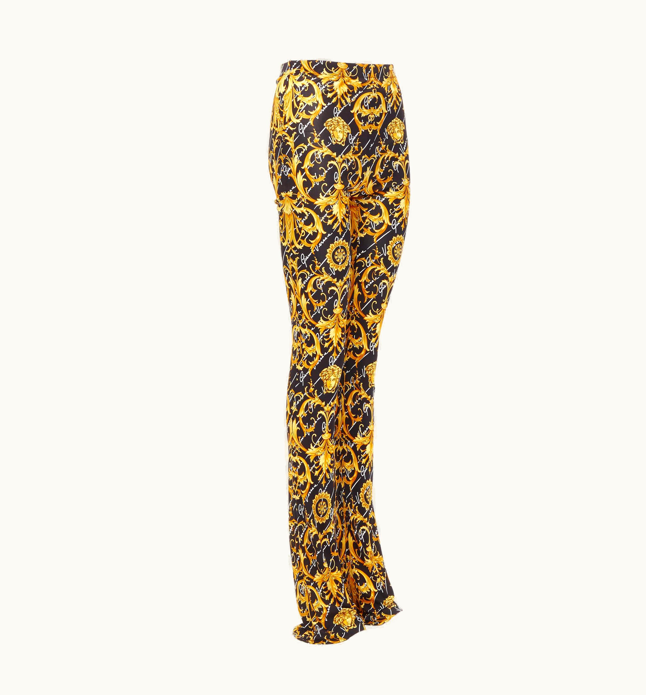 Versace Versace 2020 Runway Medusa Barocco Signature Gianni Flare Pants UZ0576940