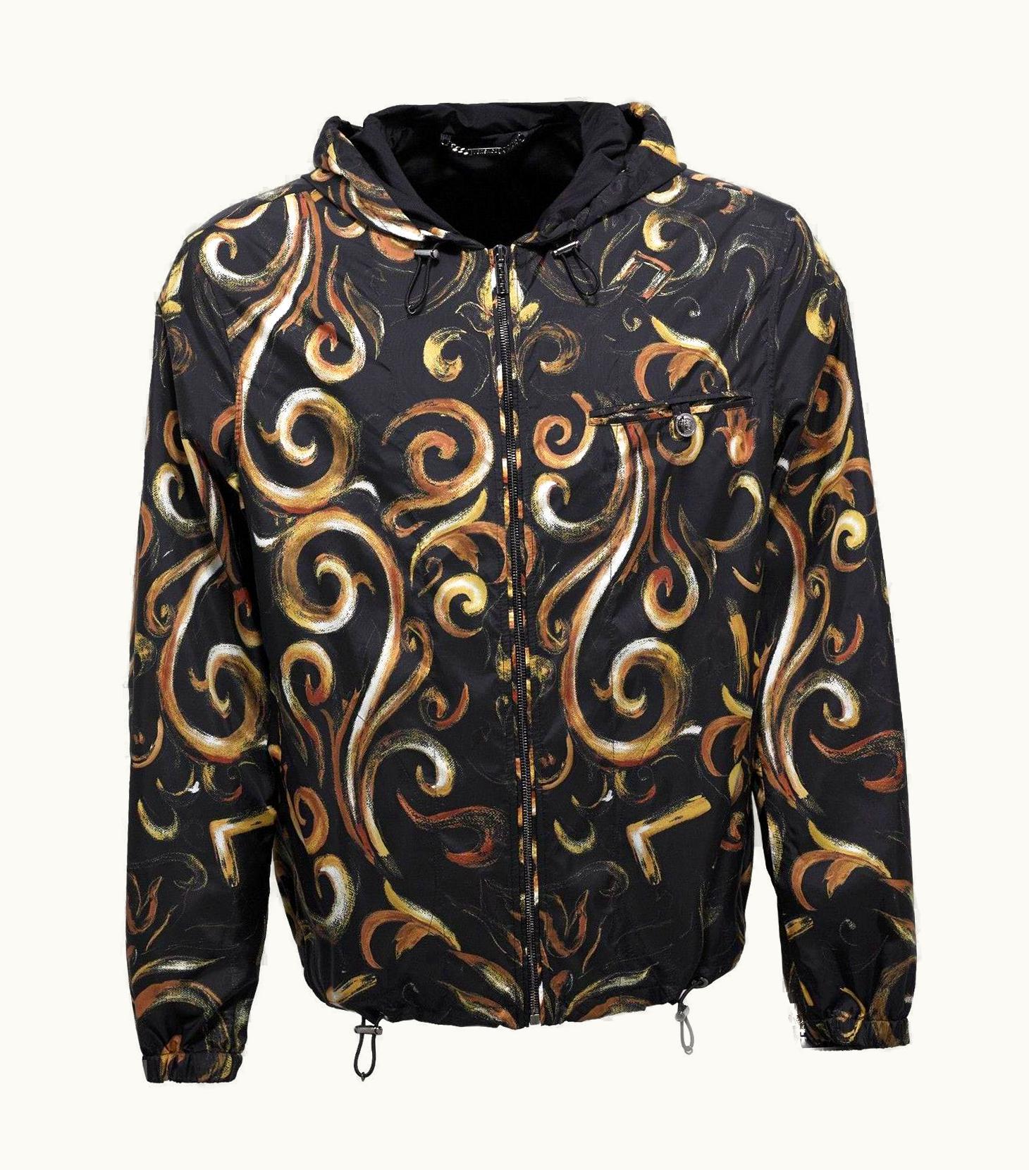 Versace Versace Men' Barocco Intante Hooded Jacket Windbreaker 50 - Us