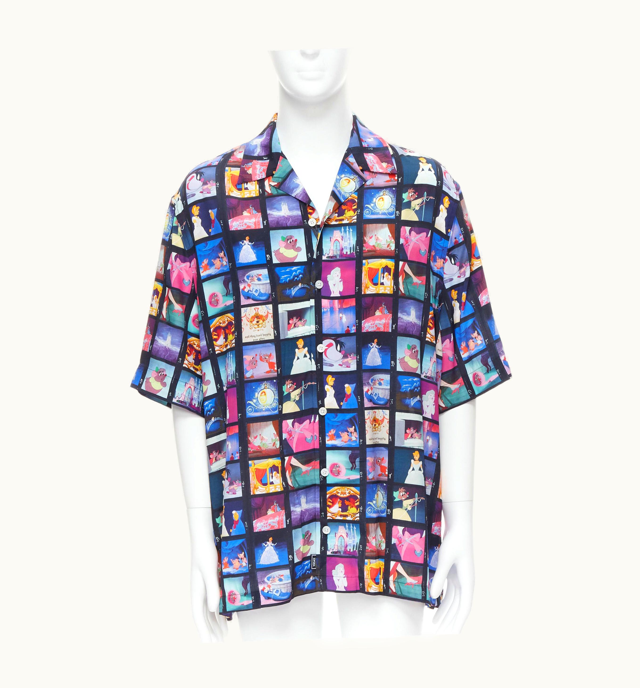 Versace Versace Disney Limited Edition Cinderella Short Sleeve Bowling Shirt Xl
