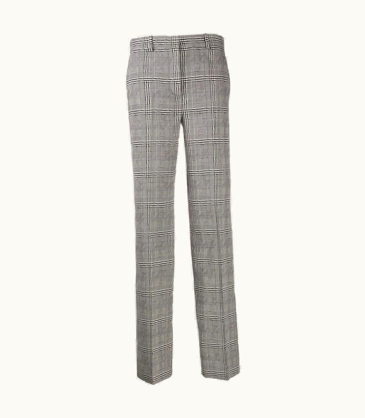 Versace Versace AW19 Runway Grey Wool Hounds Tooth Check Trousers S/S Pants