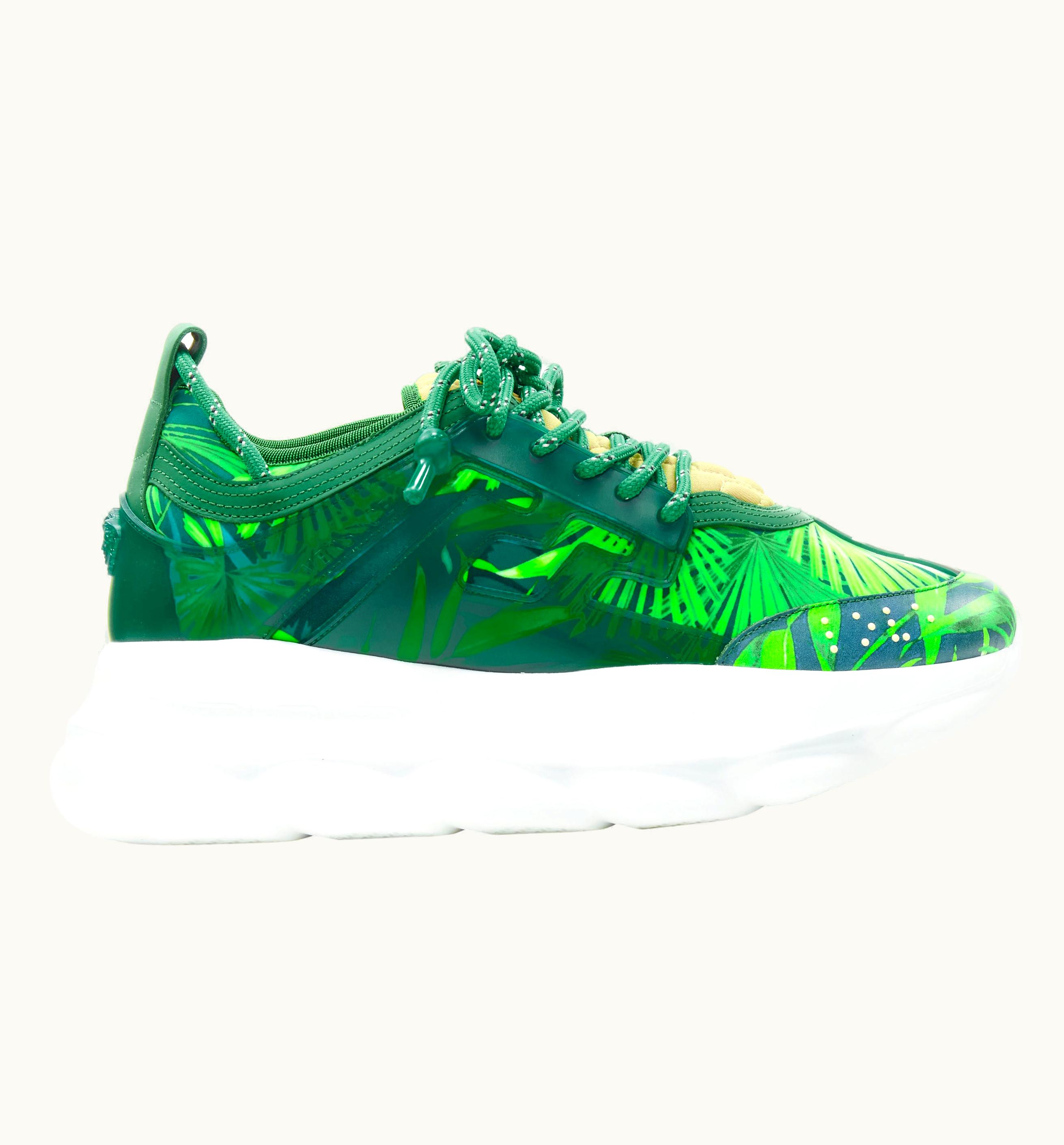 Versace Versace Chain Reaction Jungle Print Green Chunky Sole Sneaker Rare UZ0577081