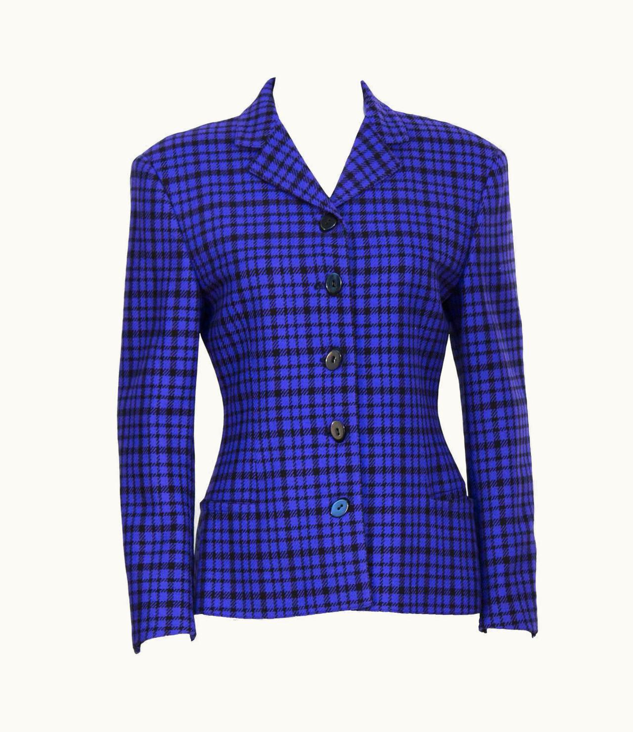 Gianni Versace Couture 1980' Gianni Versace Purple & Black Blazer