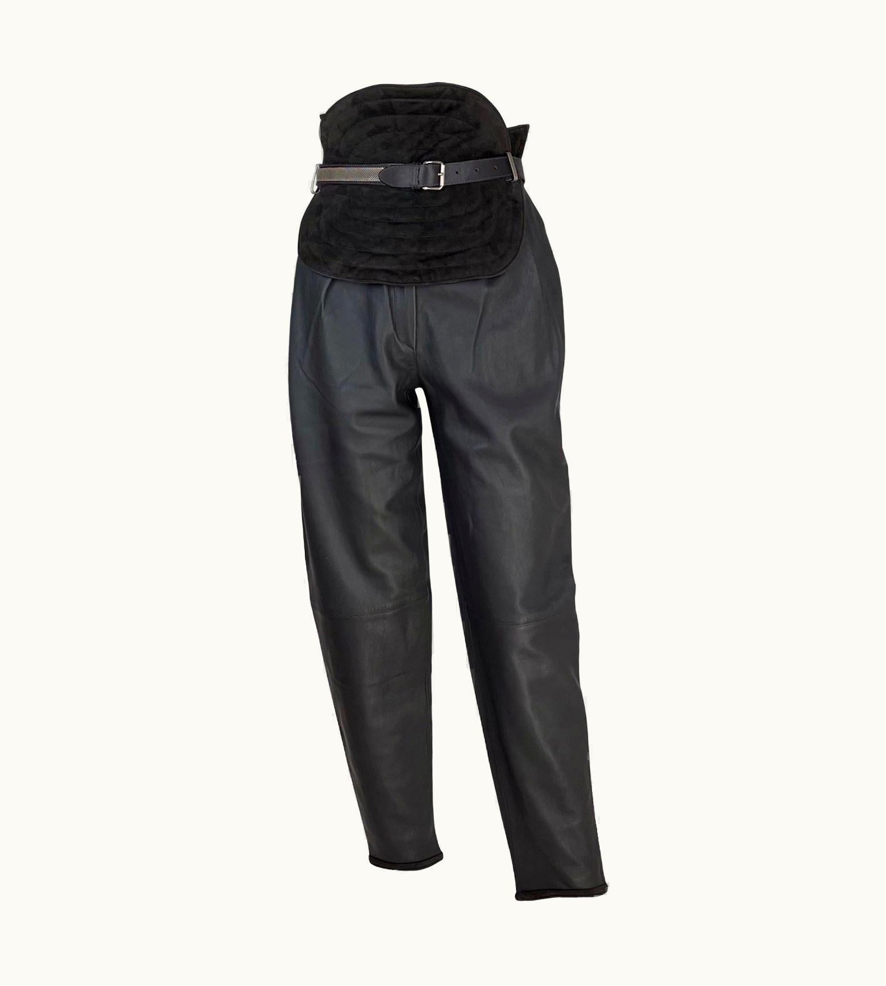 Gianni Versace Couture 1980' Gianni Versace Leather Pants Big Belt